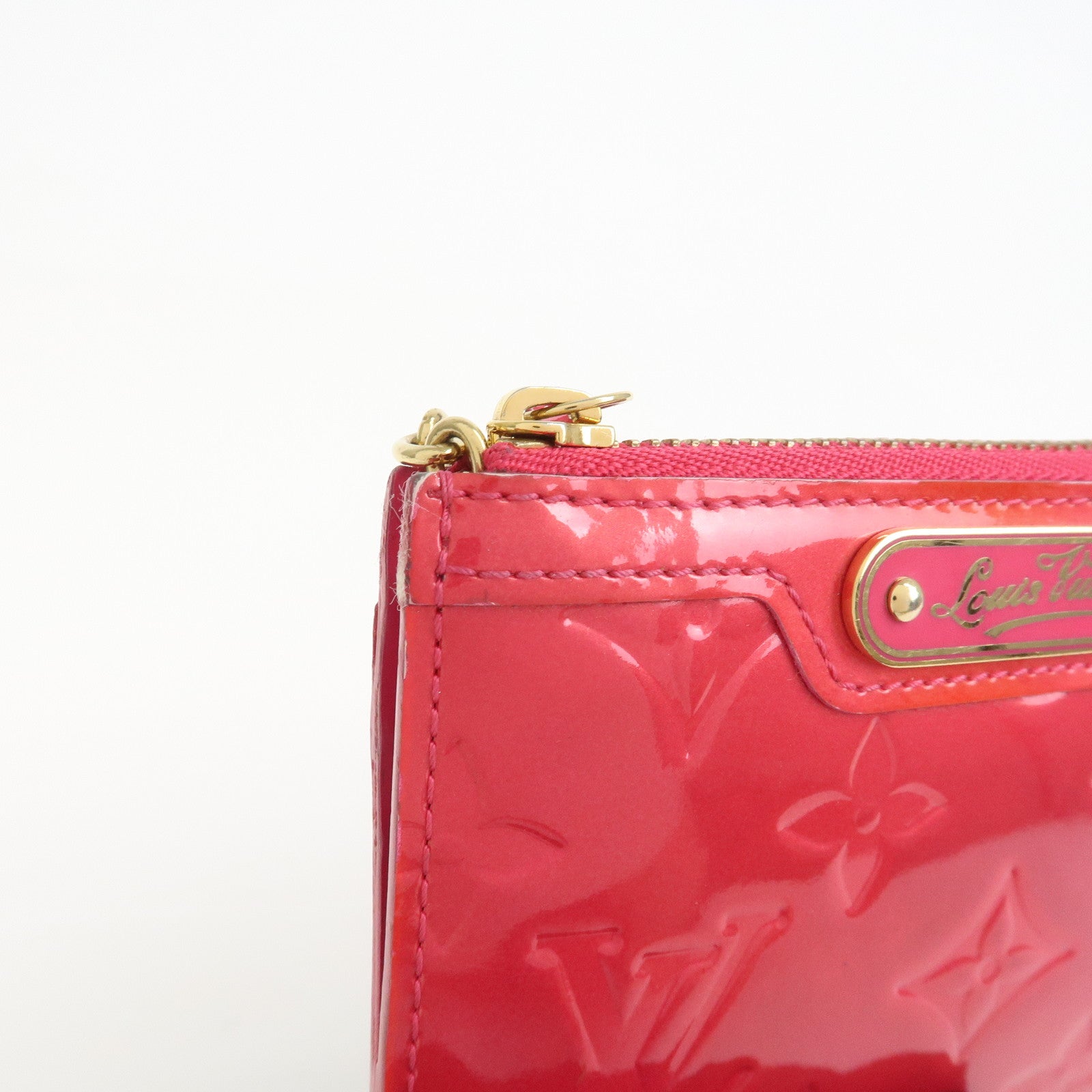 Louis Vuitton Monogram Vernis Leather Pochette Cles NM Pink M93637