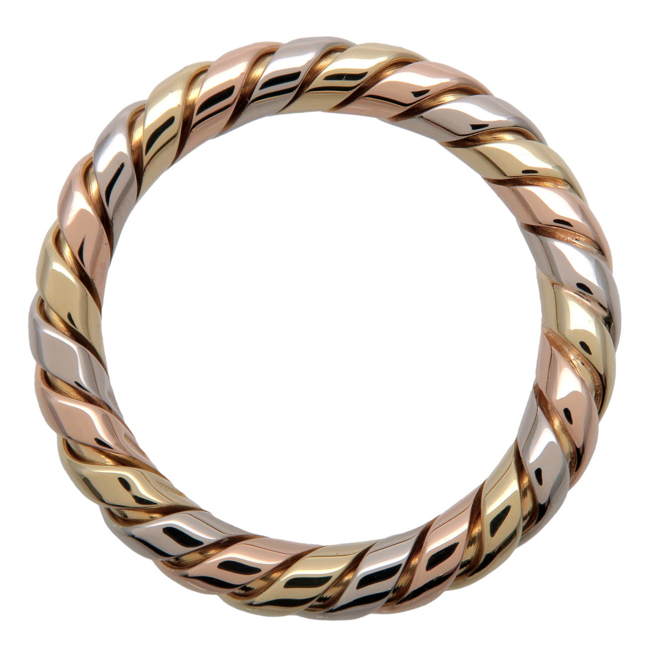 BVLGARI Tubogas Ring 750YG/PG/WG Yellow Rose White Gold US7.75