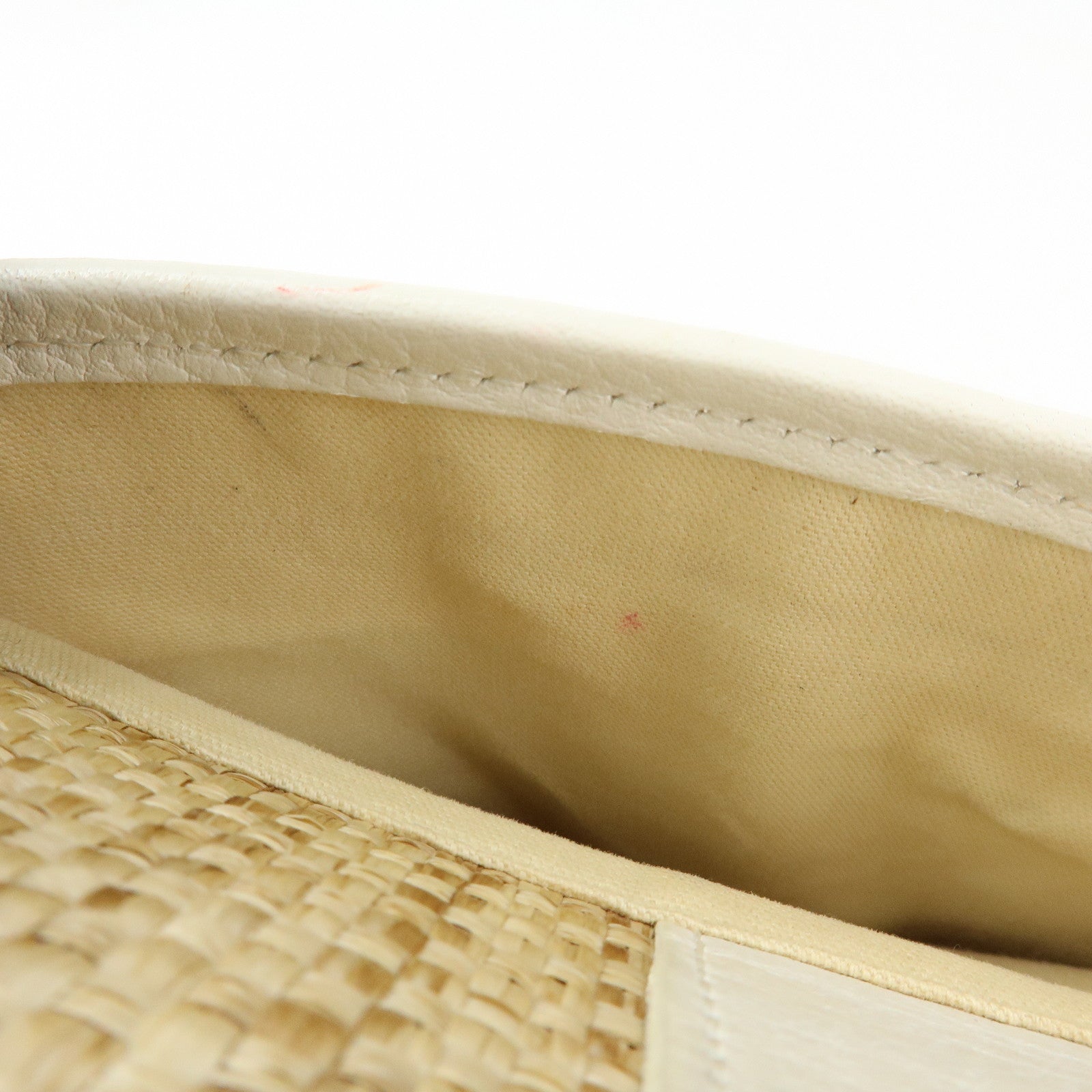Chloe Raffia Leather Shoulder Bag Hand Bag Natural White