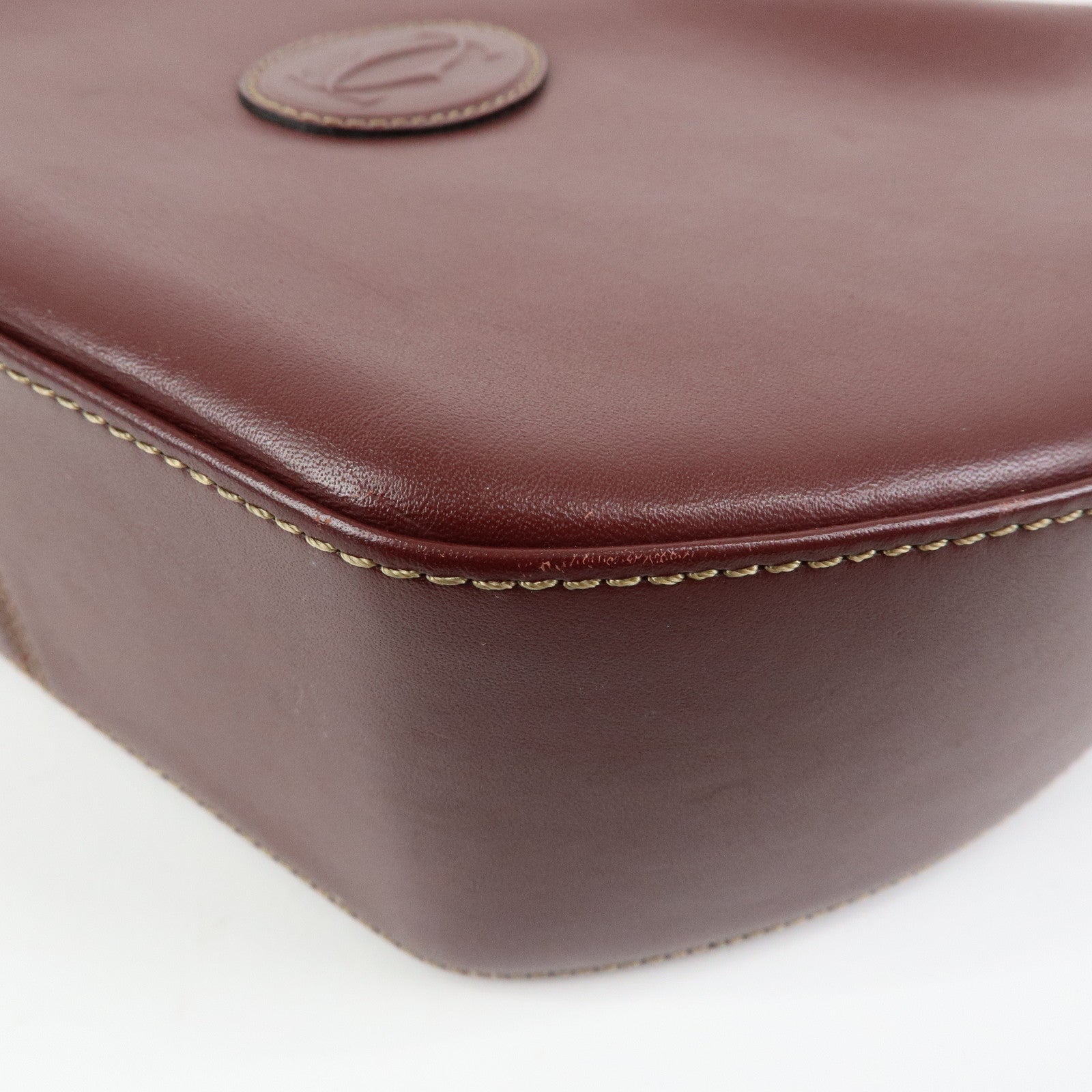 Cartier Must de Cartier Leather Shoulder Bag Hand Bag Bordeaux