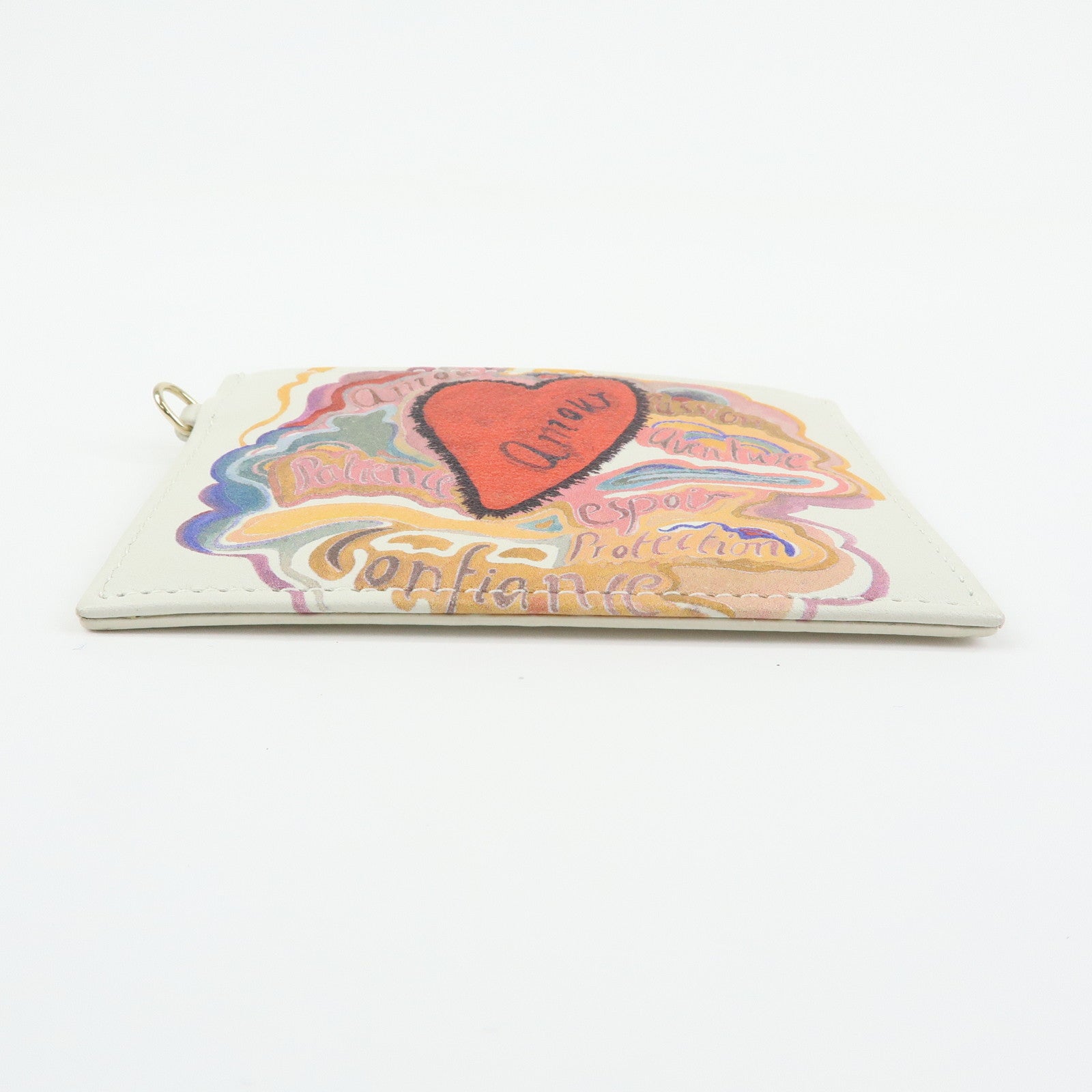 Christian Dior Lady Dior Amore Valentine Leather Card Case Ivory