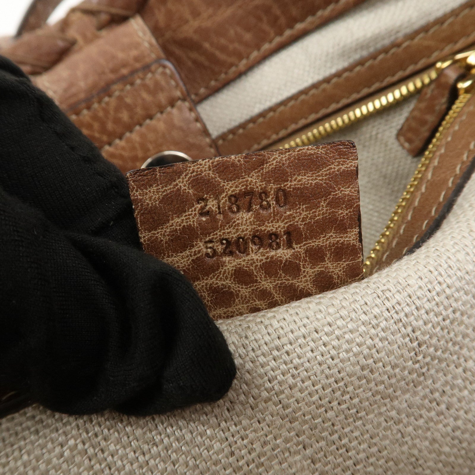 GUCCI Bamboo Fringe Leather Tote Bag Shoulder Bag Brown 218780