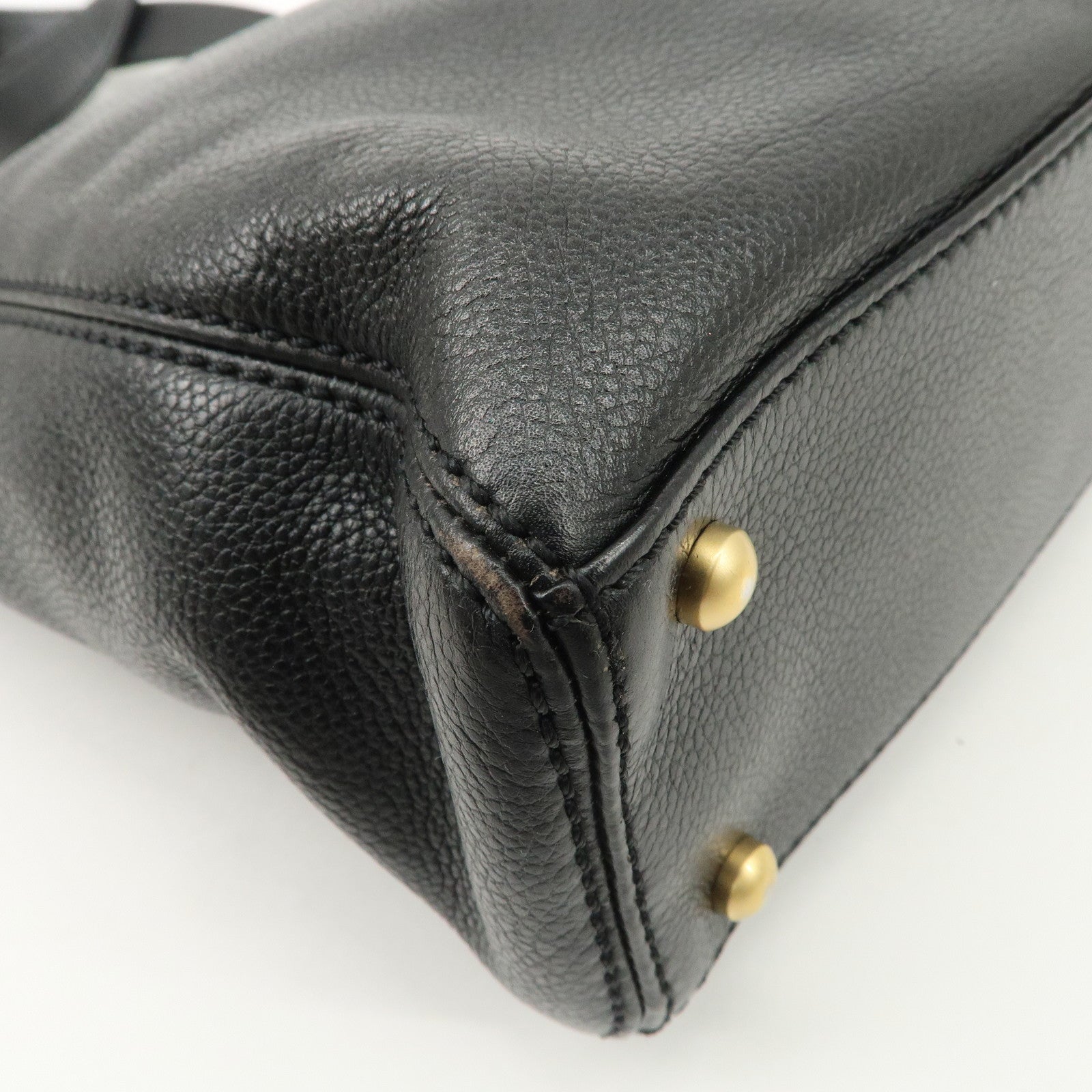 CHANEL COCO Mark Chain Tote Bag Shoulder Bag Black Gold Used