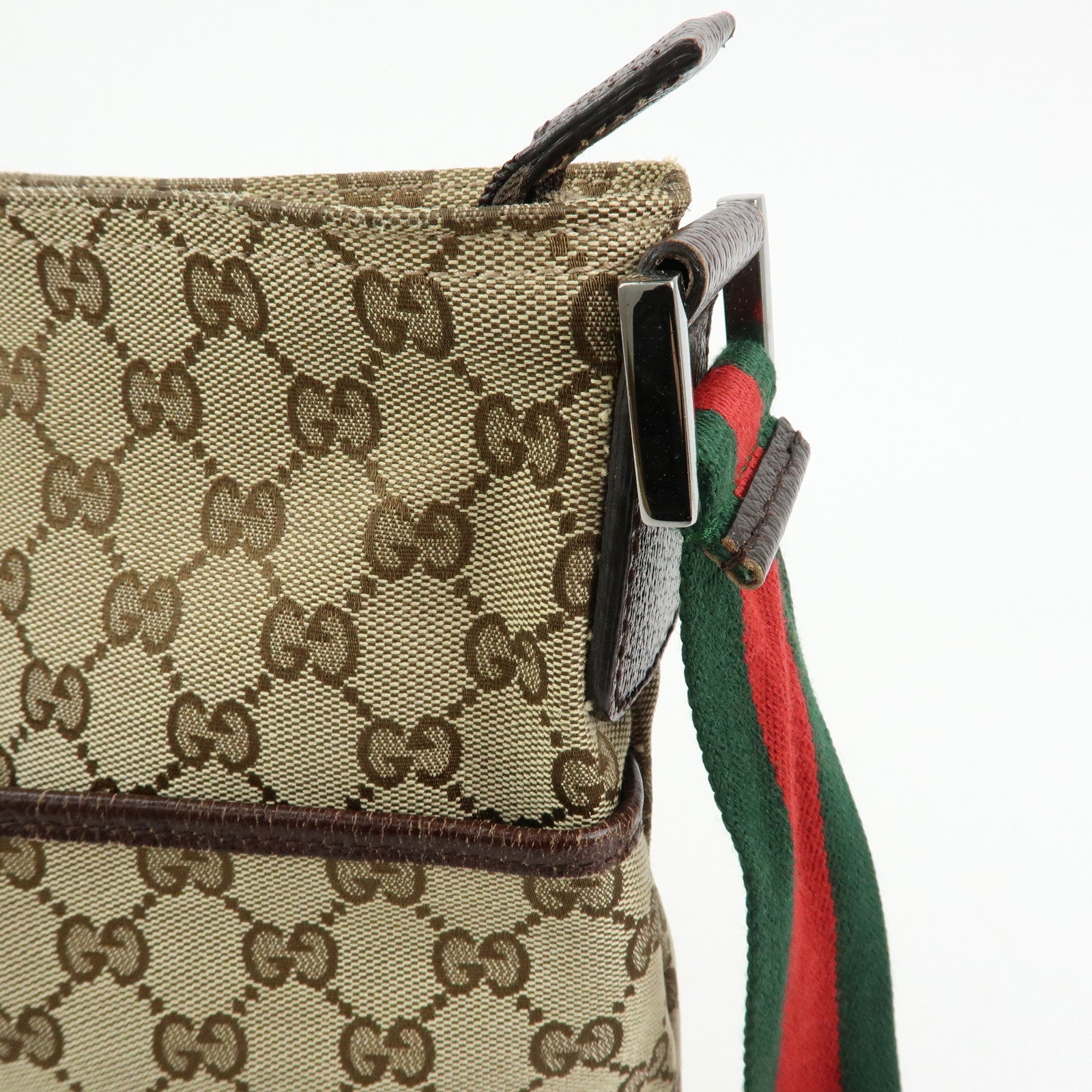 GUCCI Sherry GG Canvas Leather Shoulder Crossbody Bag Beige189751