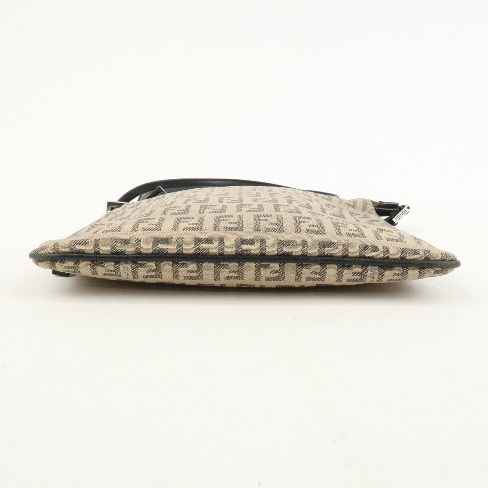 FENDI Zucchino Canvas Leather Shoulder Bag Crossbody Bag 8BT047