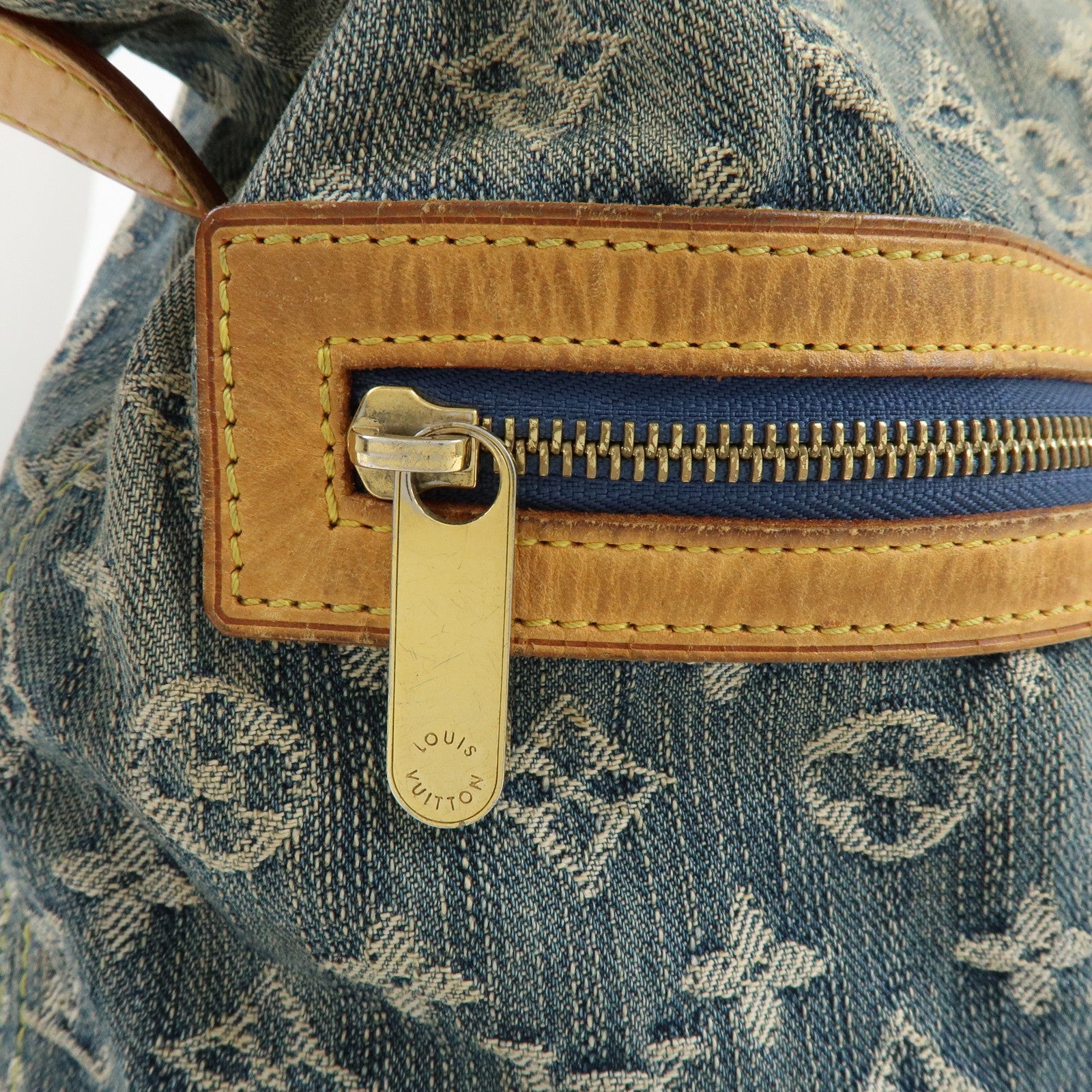 Louis Vuitton Monogram Denim Baggy GM Shoulder Bag Blue M95048