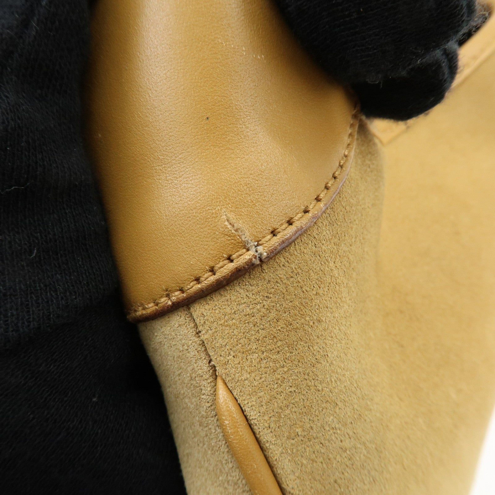 GUCCI Bamboo Suede Leather Kandinsky Shoulder Bag Beige 001・4061
