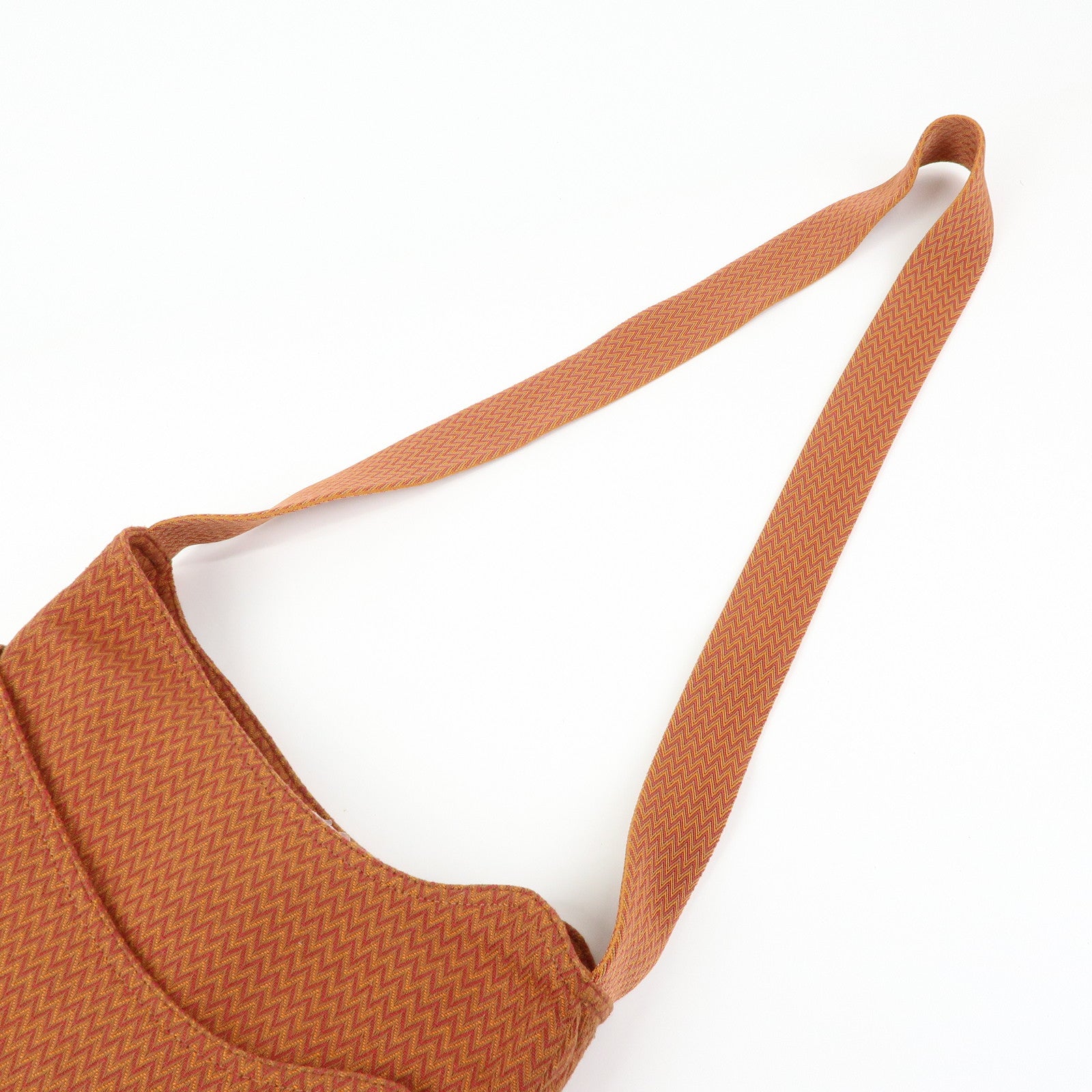 HERMES Sac de Pansage Canvas Shoulder Bag Crossbody Bag Orange