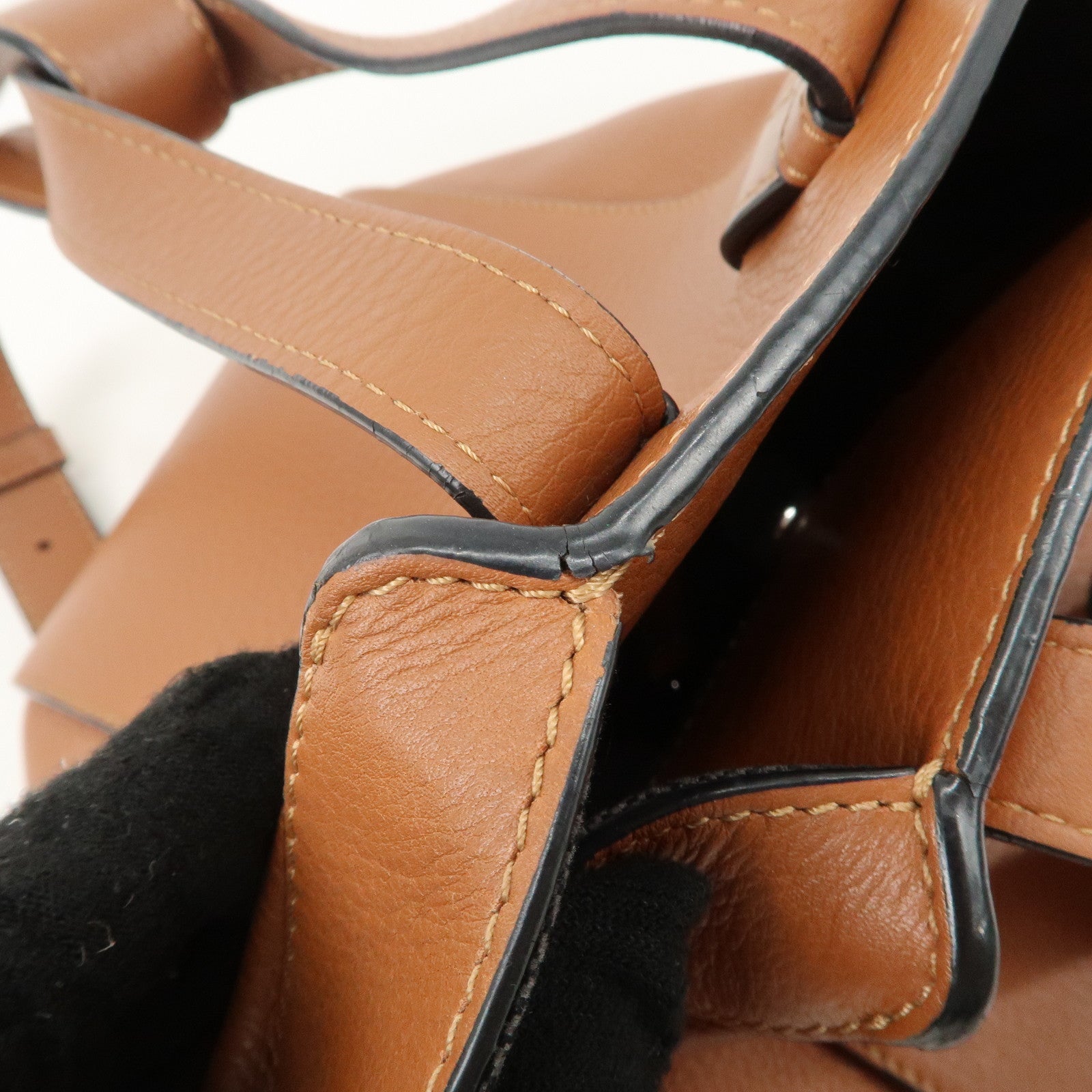 LOEWE Leather Hammock Small 2Way Bag Shoulder Bag Tan Used