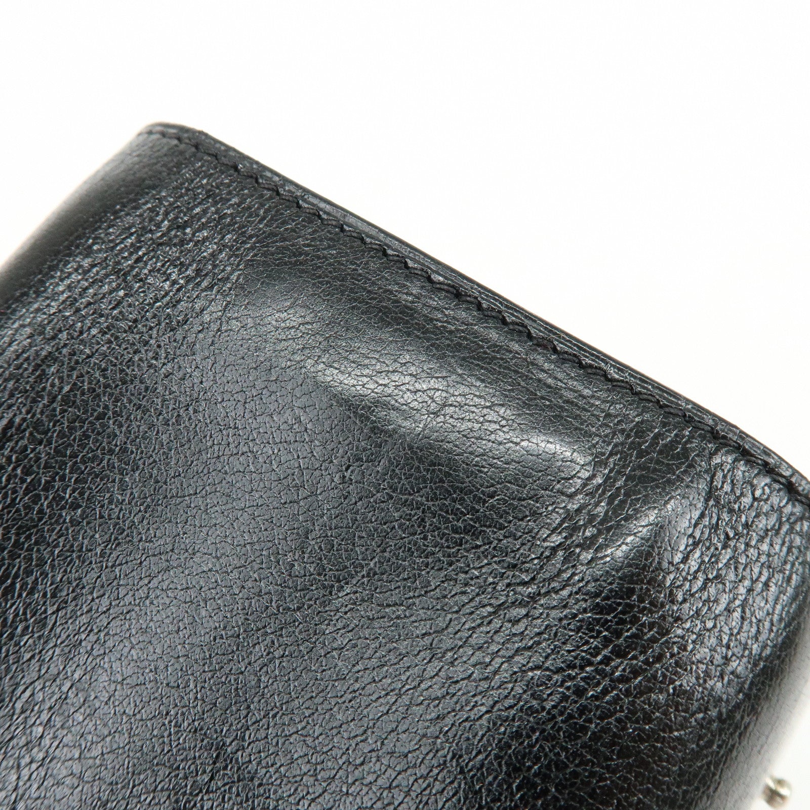 HERMES Serie Etui Cle 4 Box Calf Leather F Stamped Key Case Black