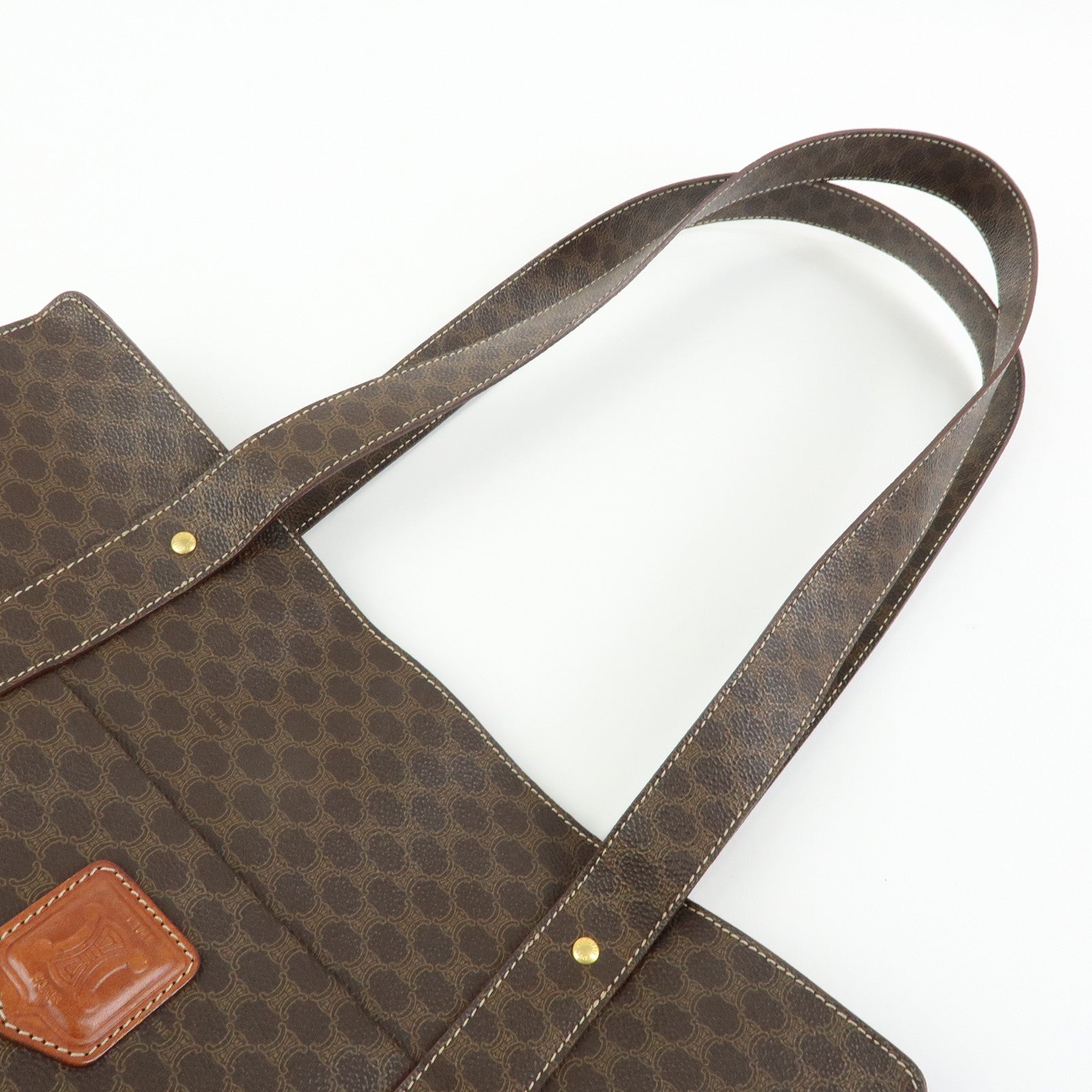 CELINE Macadam PVC Leather Tote Bag Shoulder Bag Brown