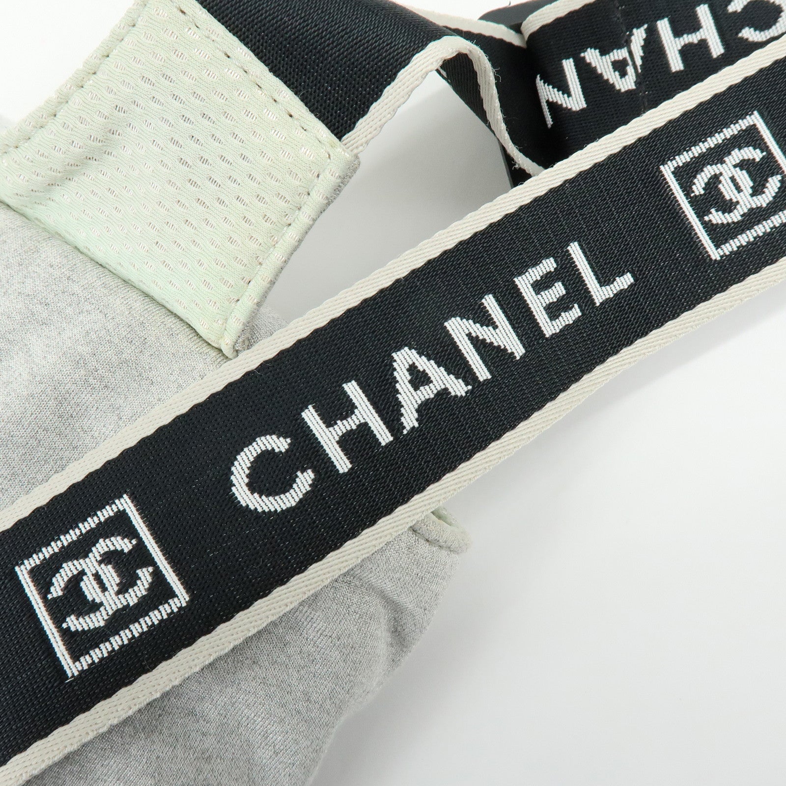 CHANEL CHANEL Sports COCO Mark Canvas Waist Bag Body Bag Gray