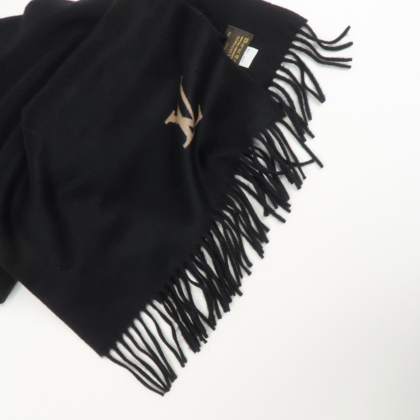 Louis Vuitton Echarpe Jeram Scarf Stole Cashmere Black 400788