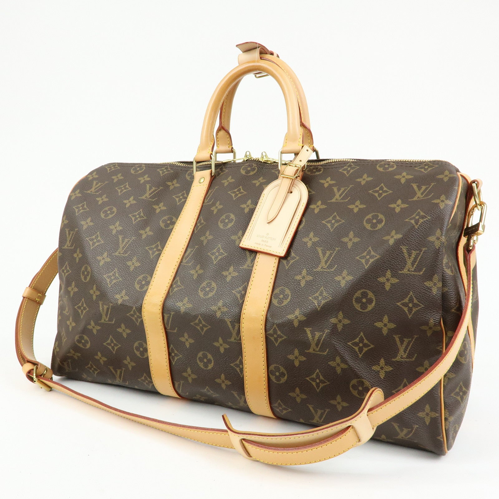 Louis Vuitton Monogram Keep All Bandouliere 45 Boston Bag M41418