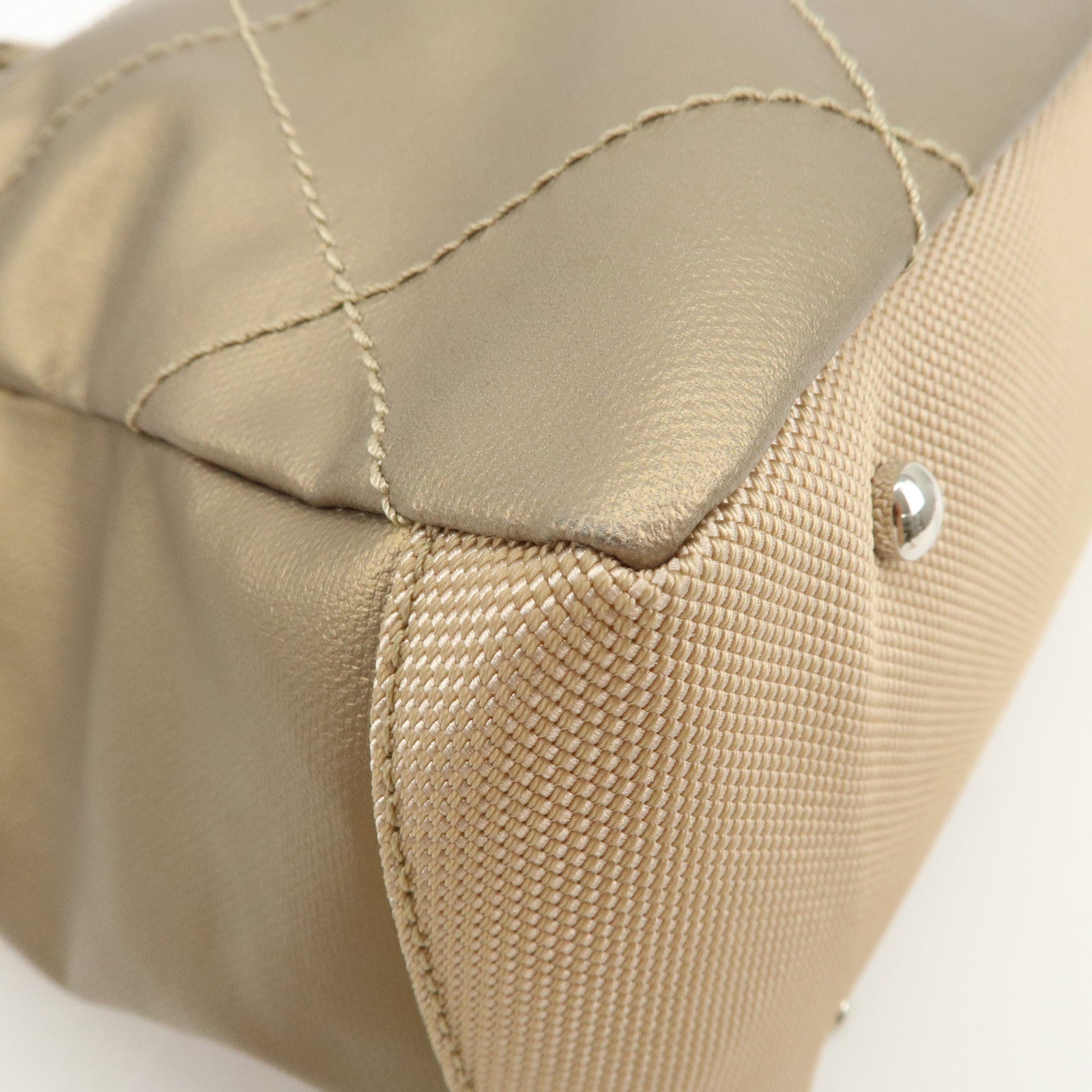 CHANEL Paris Biarritz MM PVC Canvas Tote Bag Hand Bag Beige A34209
