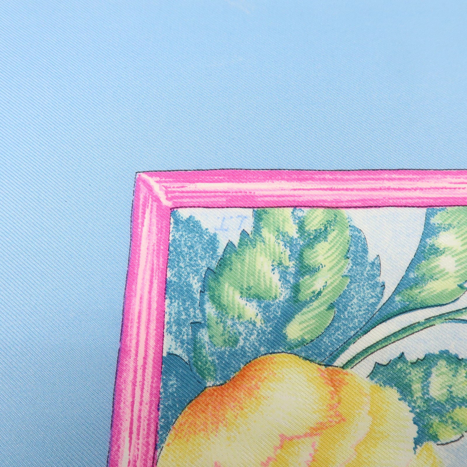 HERMES Carre 90 Silk 100% Scarf GIVERNY Light Blue Pink