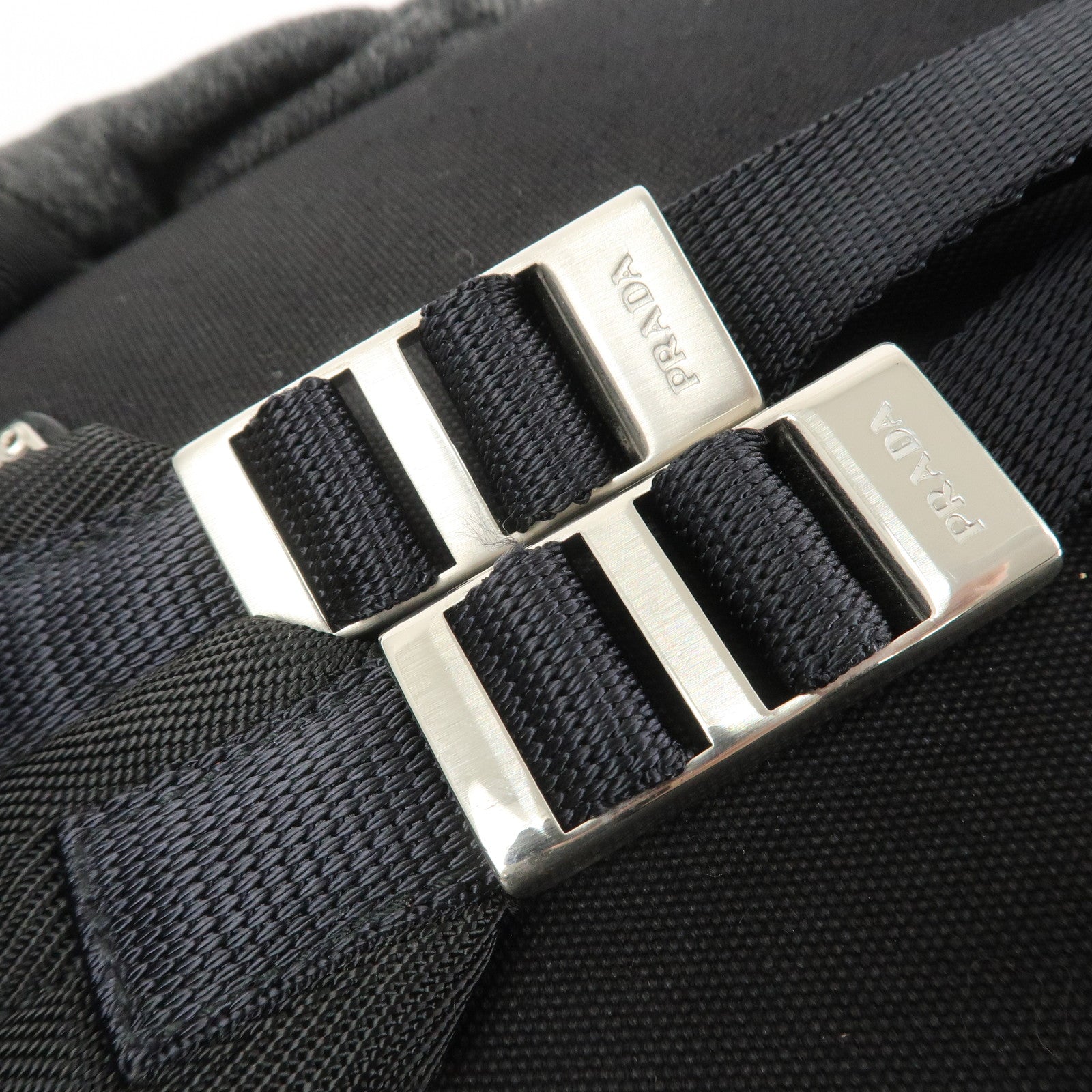 PRADA Triangle Logo Wool Canvas Backpack Rucksack Gray V203R