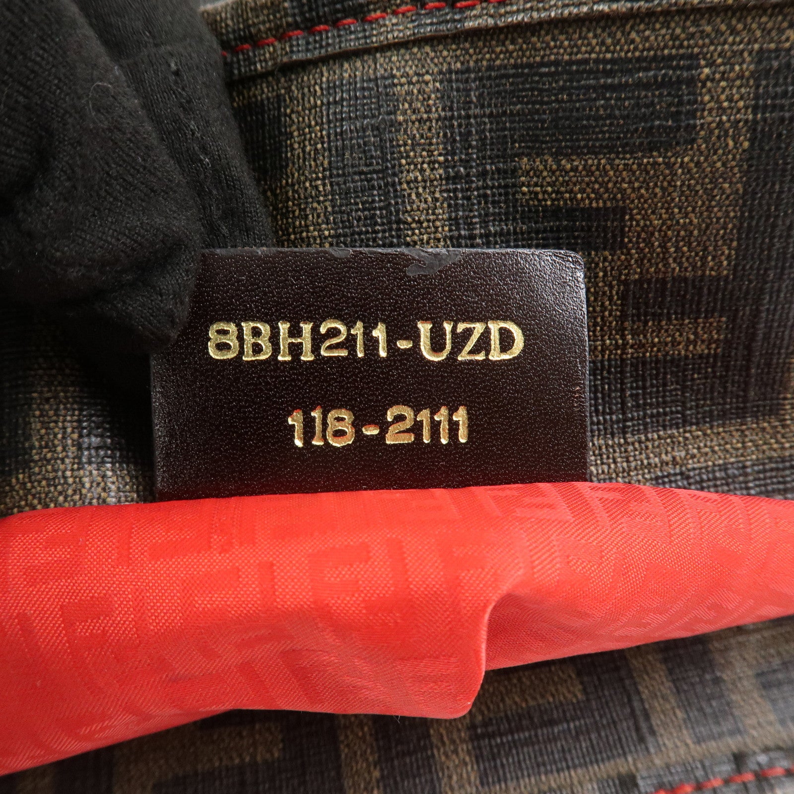 FENDI Zucca PVC Canvas Tote Bag Shoulder Bag Brown Black 8BH211