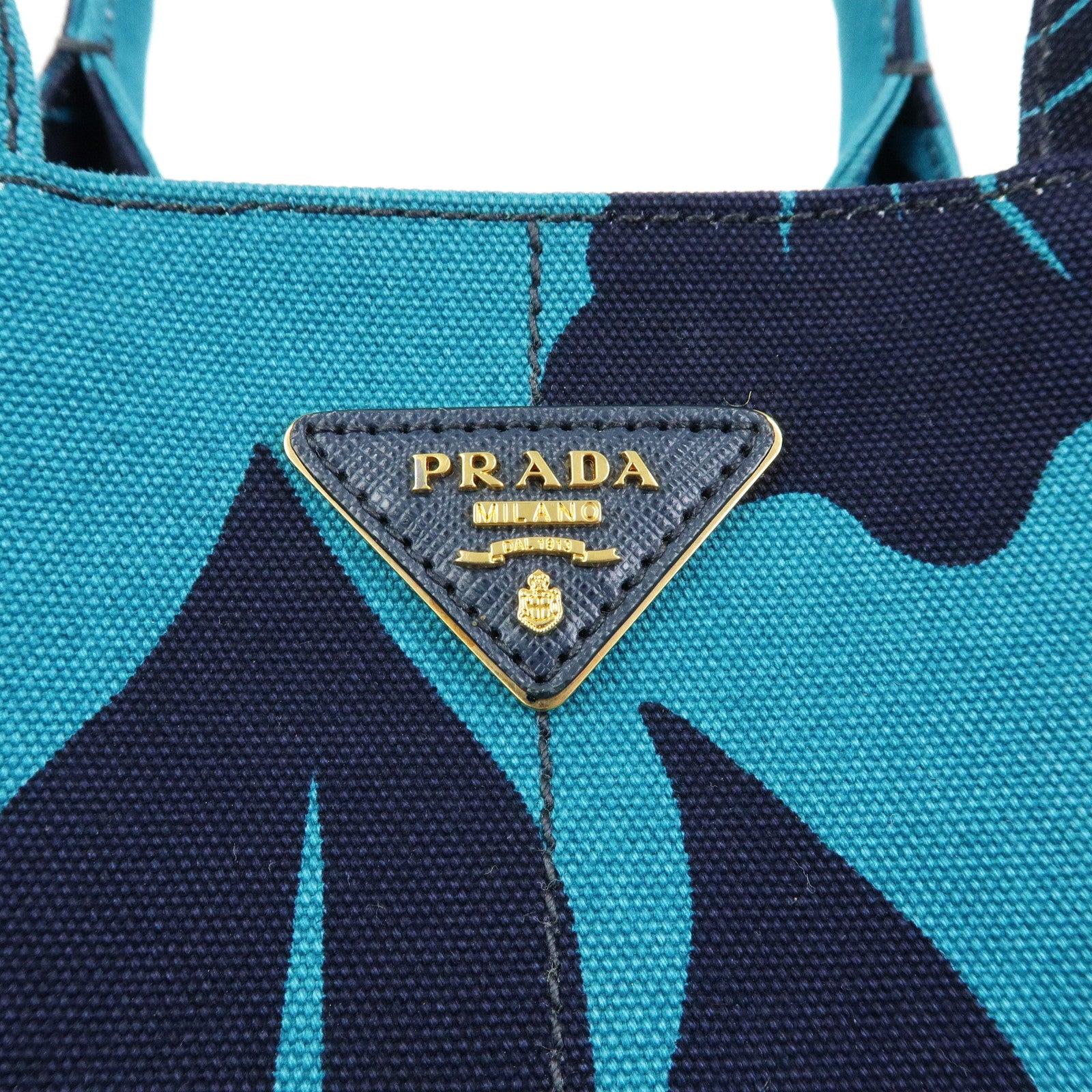PRADA Canapa Mini Canvas 2Way Hand Shoulder Bag Blue Navy 1BG155