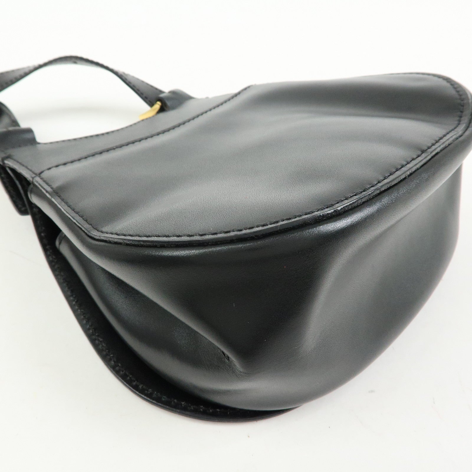 CELINE Leather Shoulder Bag Crossbody Bag Black