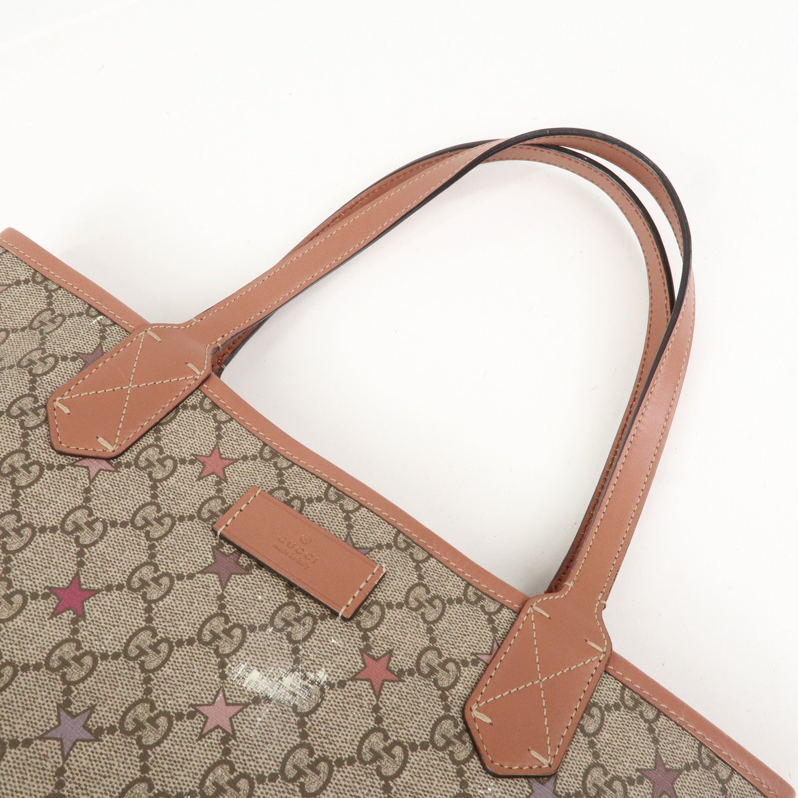 GUCCI GG Supreme PVC Leather Tote Bag Shoulder Bag Beige 309499