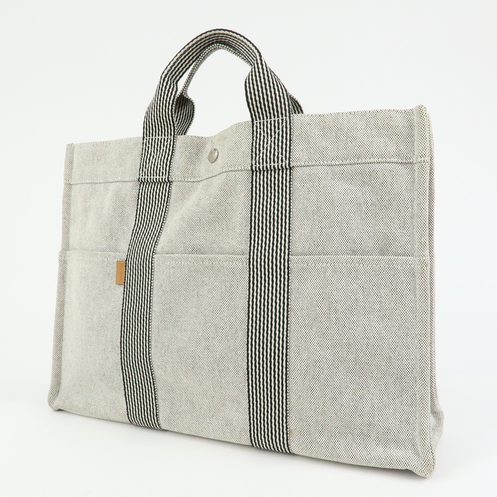 HERMES New Fourre Tout Canvas Tote Bag Hand Bag Gray