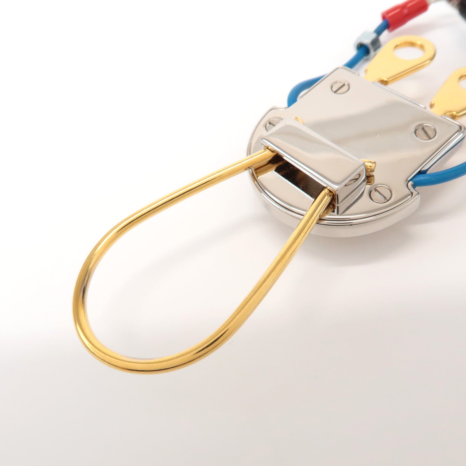 PRADA Metal Robot Bag Key Charm Key Chain Silver Gold