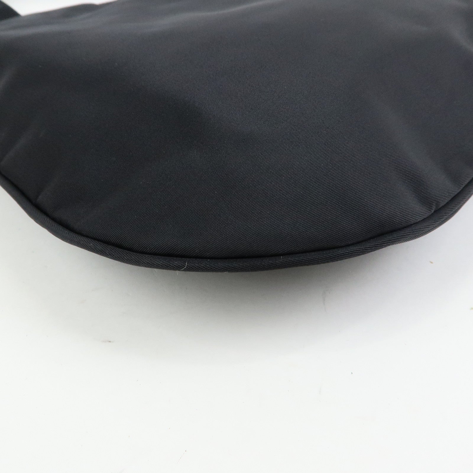FENDI FF Logo Nylon Leather Shoulder Bag Tote Bag Black 19・B 15062