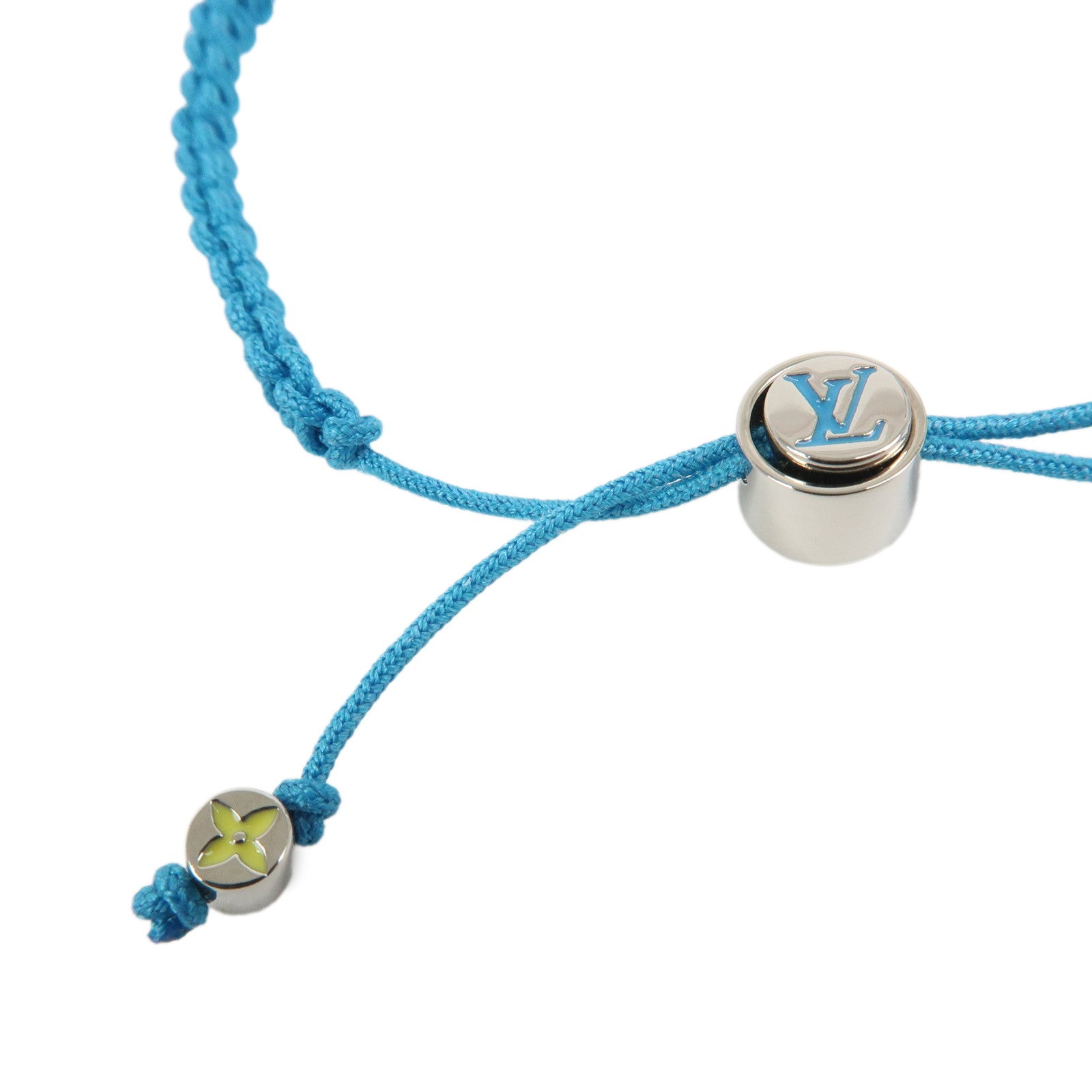 Louis Vuitton Nylon Metal Colors Bracelet Blue M1088A