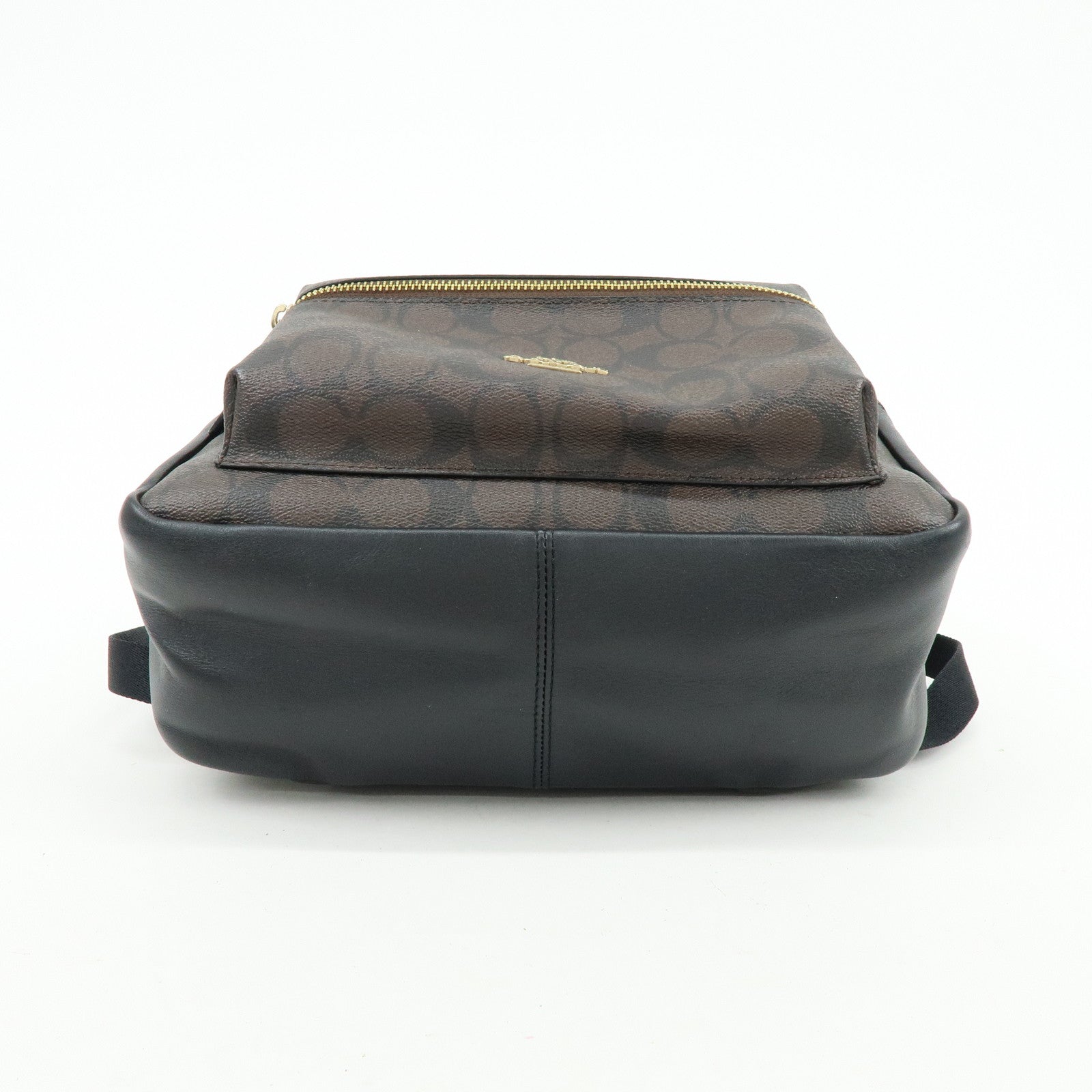 COACH Charlie PVC Canvas Leather Backpack Rucksack Dark Brown