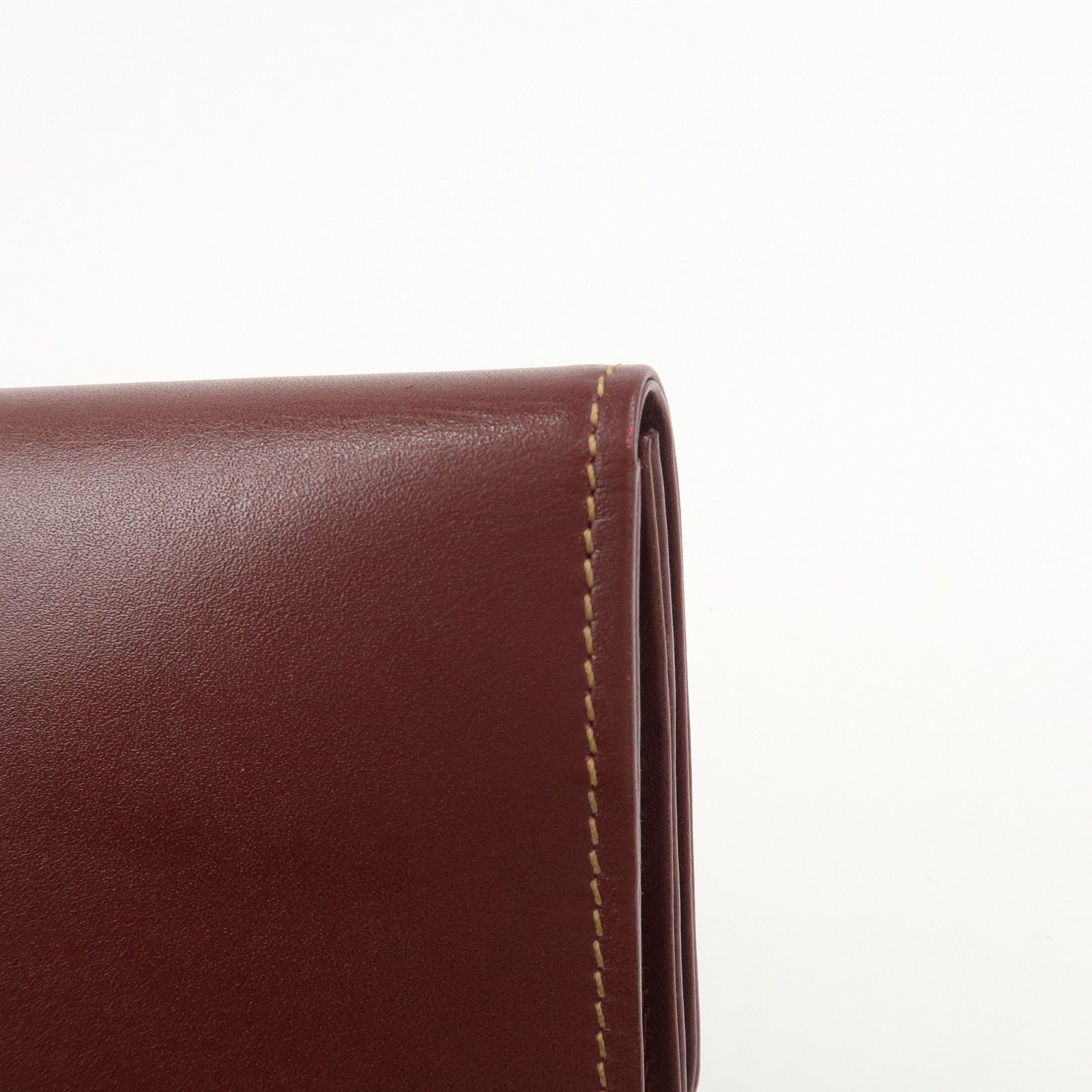 Cartier Logo Leather Clutch Bag Bordeaux