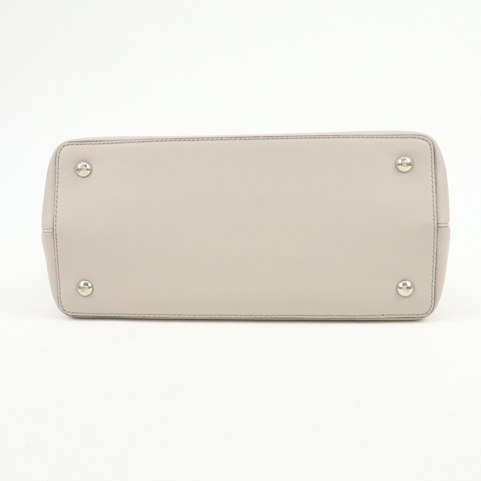 FENDI Petit 2Jours Leather 2Way Bag Hand Bag Beige 8BH25