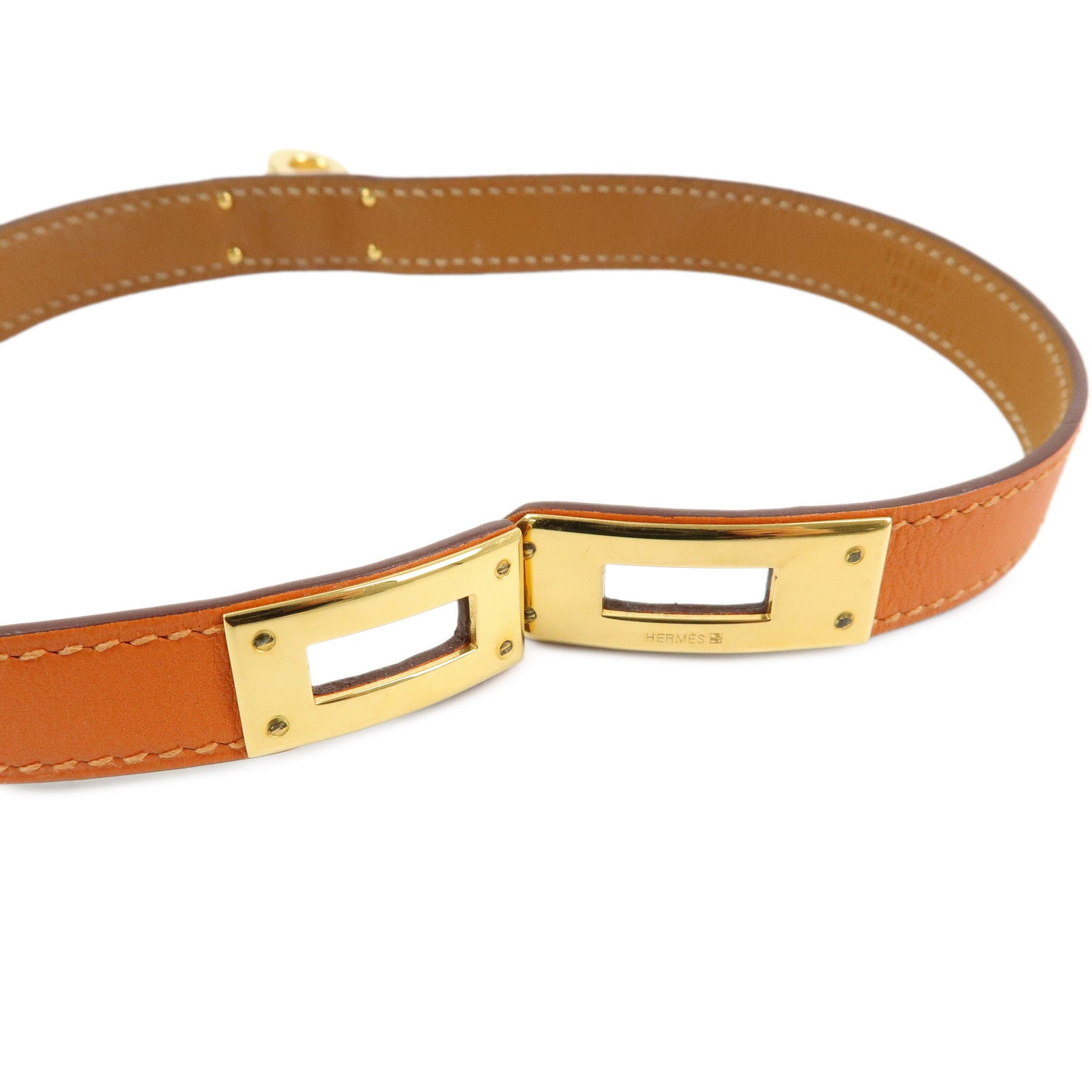 HERMES Mini Kelly Double Tour Leather Bracelet ▢P Stamped Size S