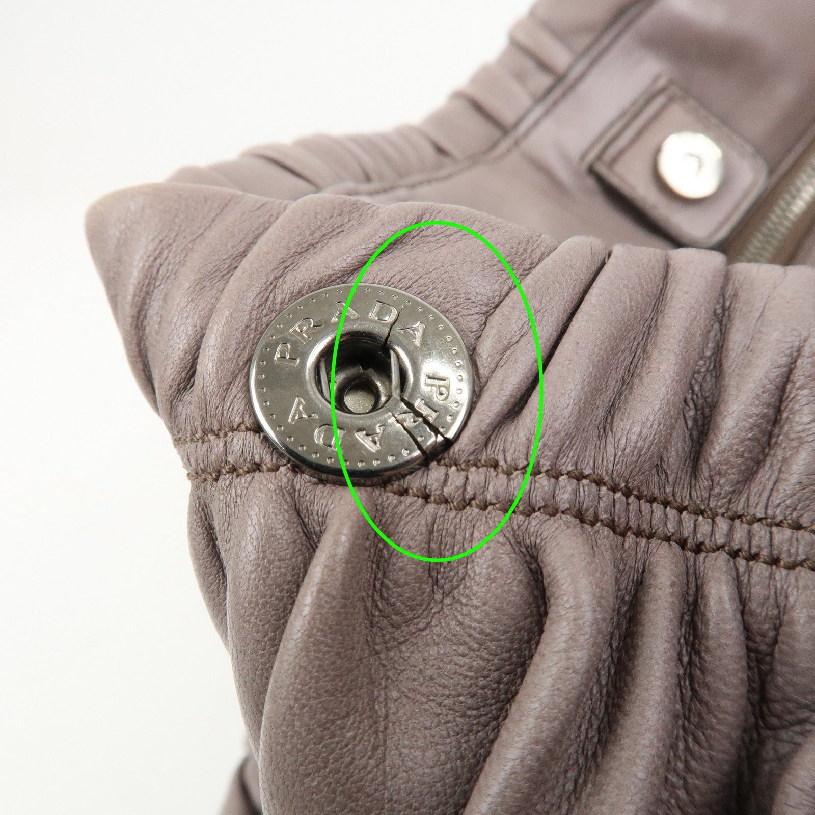 PRADA Logo Nappa Leather 2Way Bag Shoulder Bag Hand Bag Gray