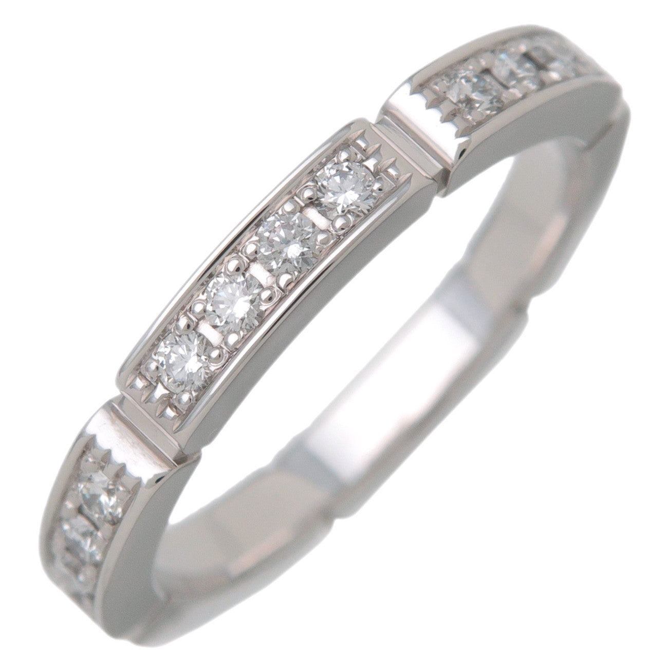 Cartier Maillon Panthere Half Diamond Ring K18 750WG #48 US4.5 EU48