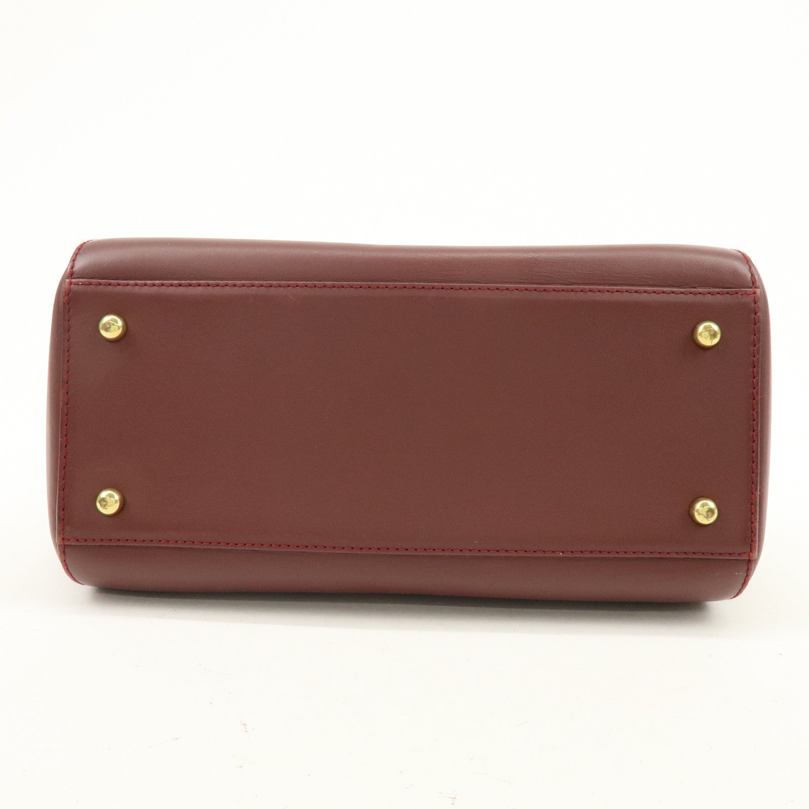 Cartier Must de Cartier Leather Hand Bag Tote Bag Bordeaux
