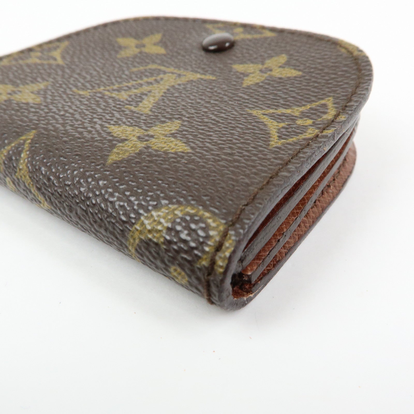 Louis Vuitton Monogram Porte Monnaie Gousset Coin Case Brown M61970