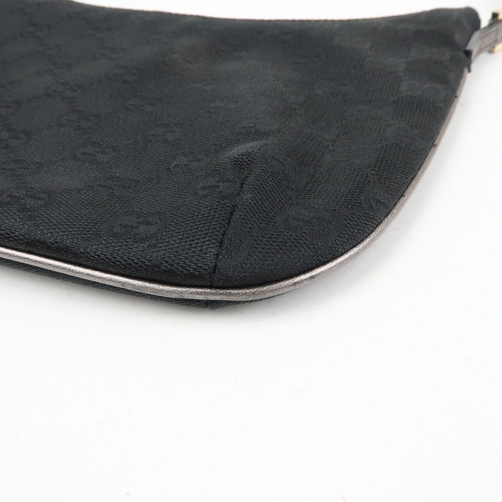 GUCCI GG Canvas Leather Shoulder Bag Hand Bag Black 005.0813