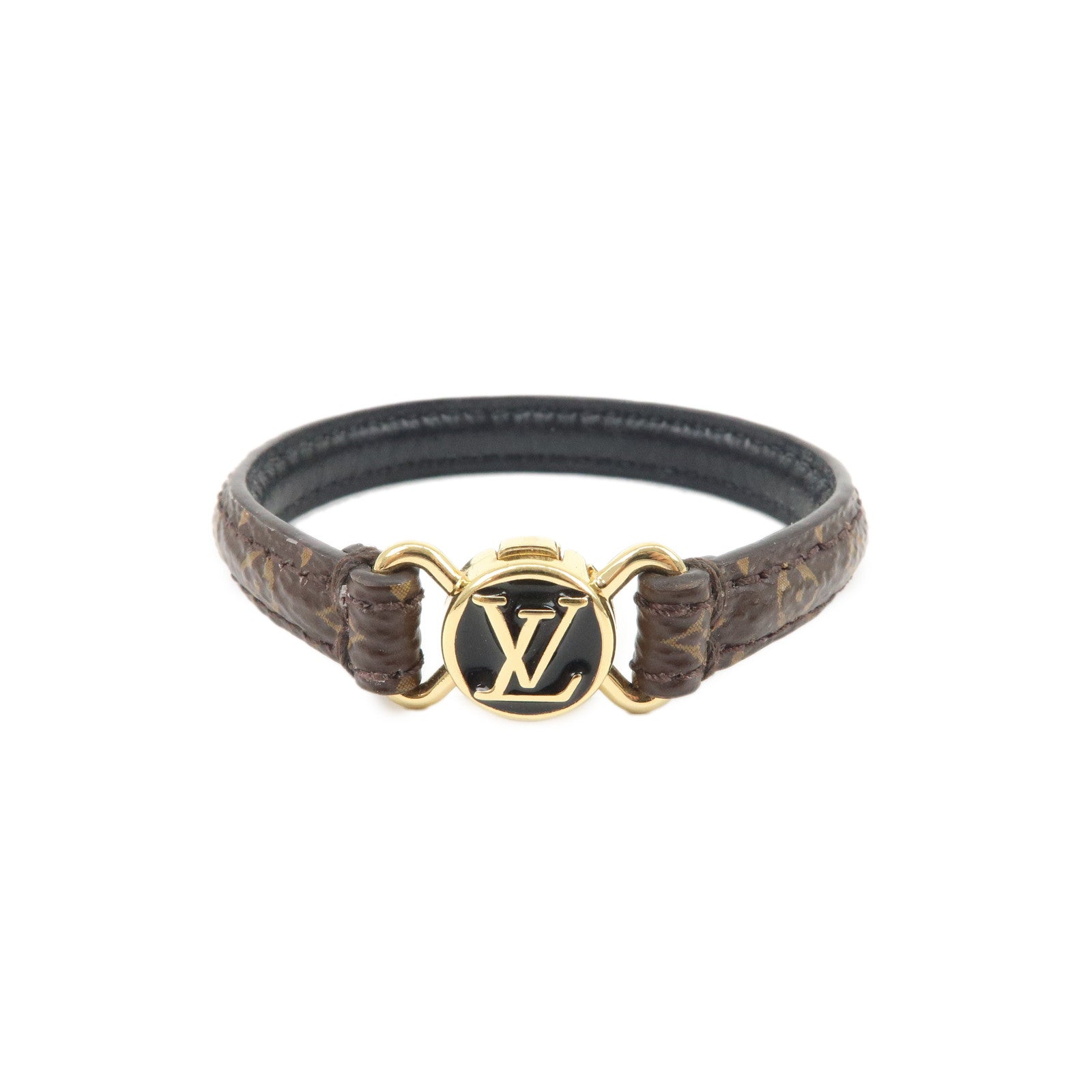 Louis Vuitton Monogram LV Click It Canvas Bracelet Brown M8026