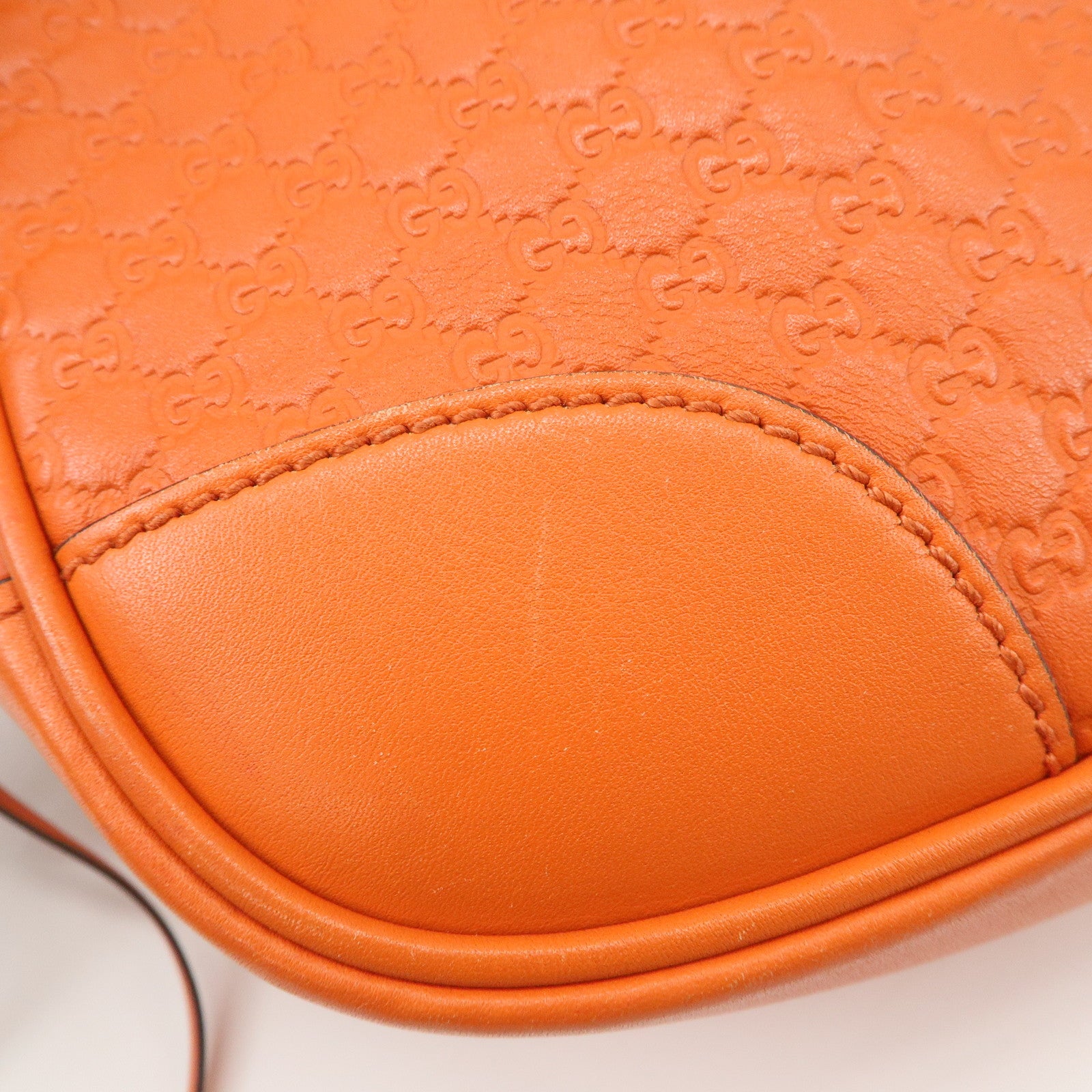 GUCCI Micro Guccissima Leather Shoulder Bag Orange 449413