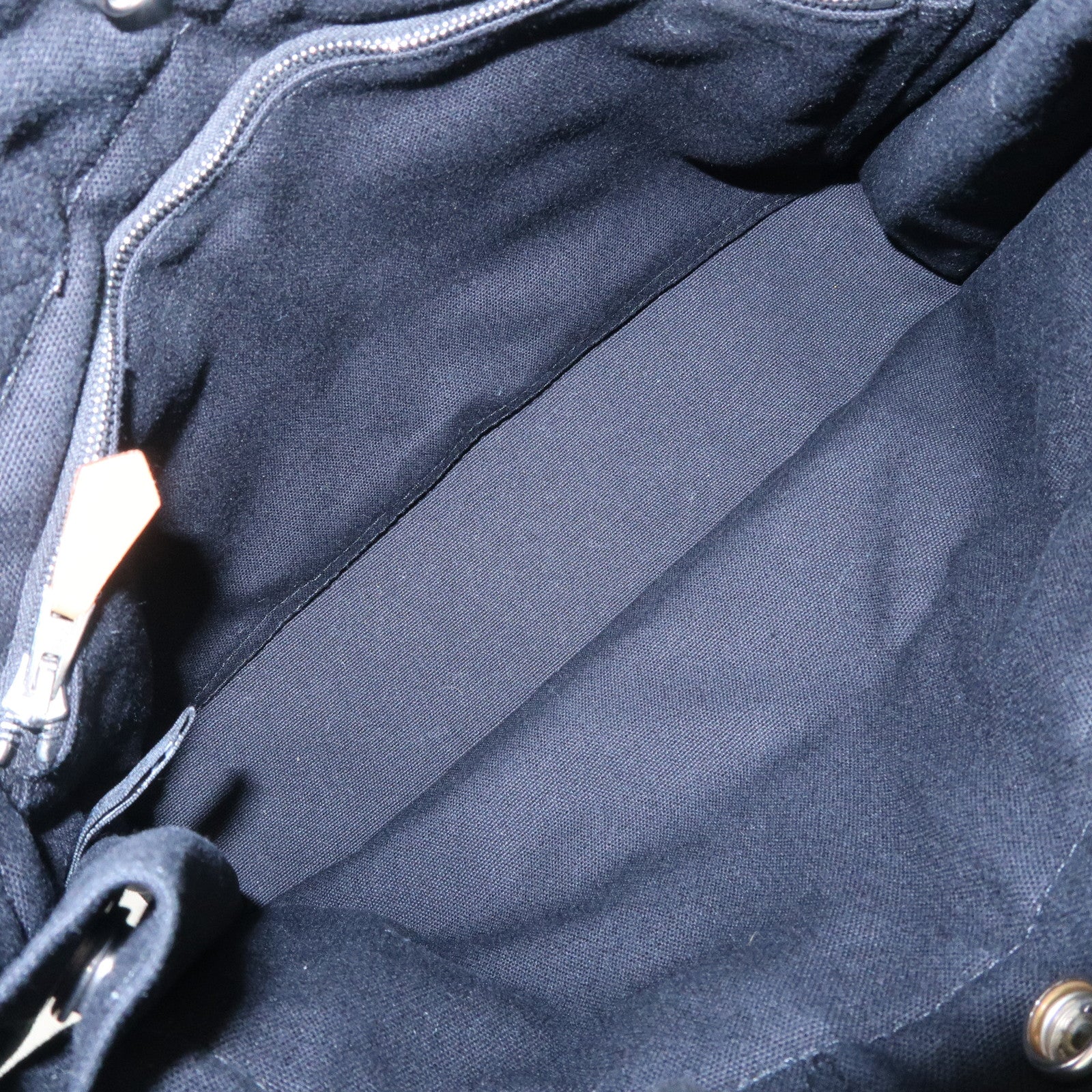 HERMES Fourre Tout PM Cotton Tote Bag Hand Bag Black