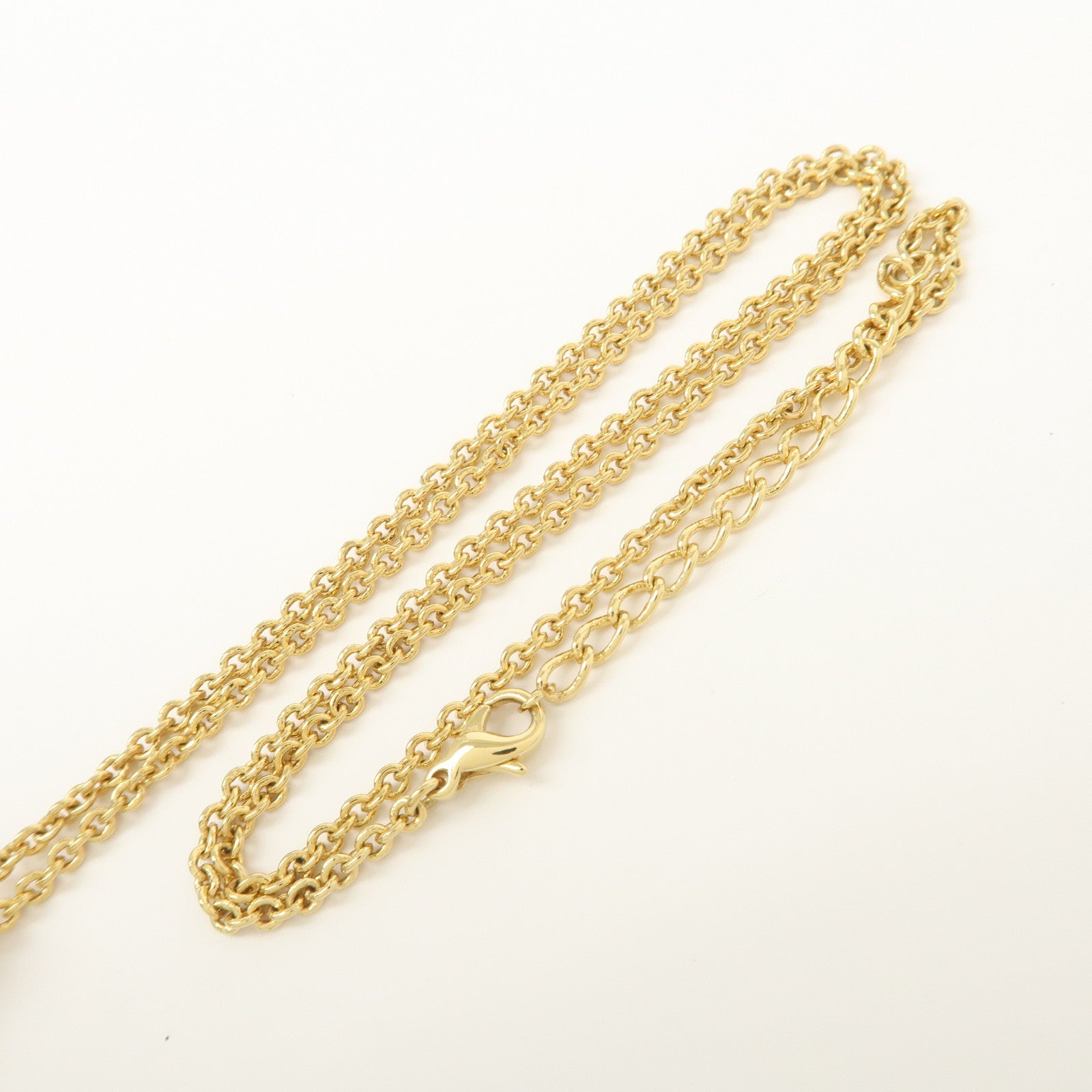 Christian Dior Logo Metal Rhinestone Necklace Gold