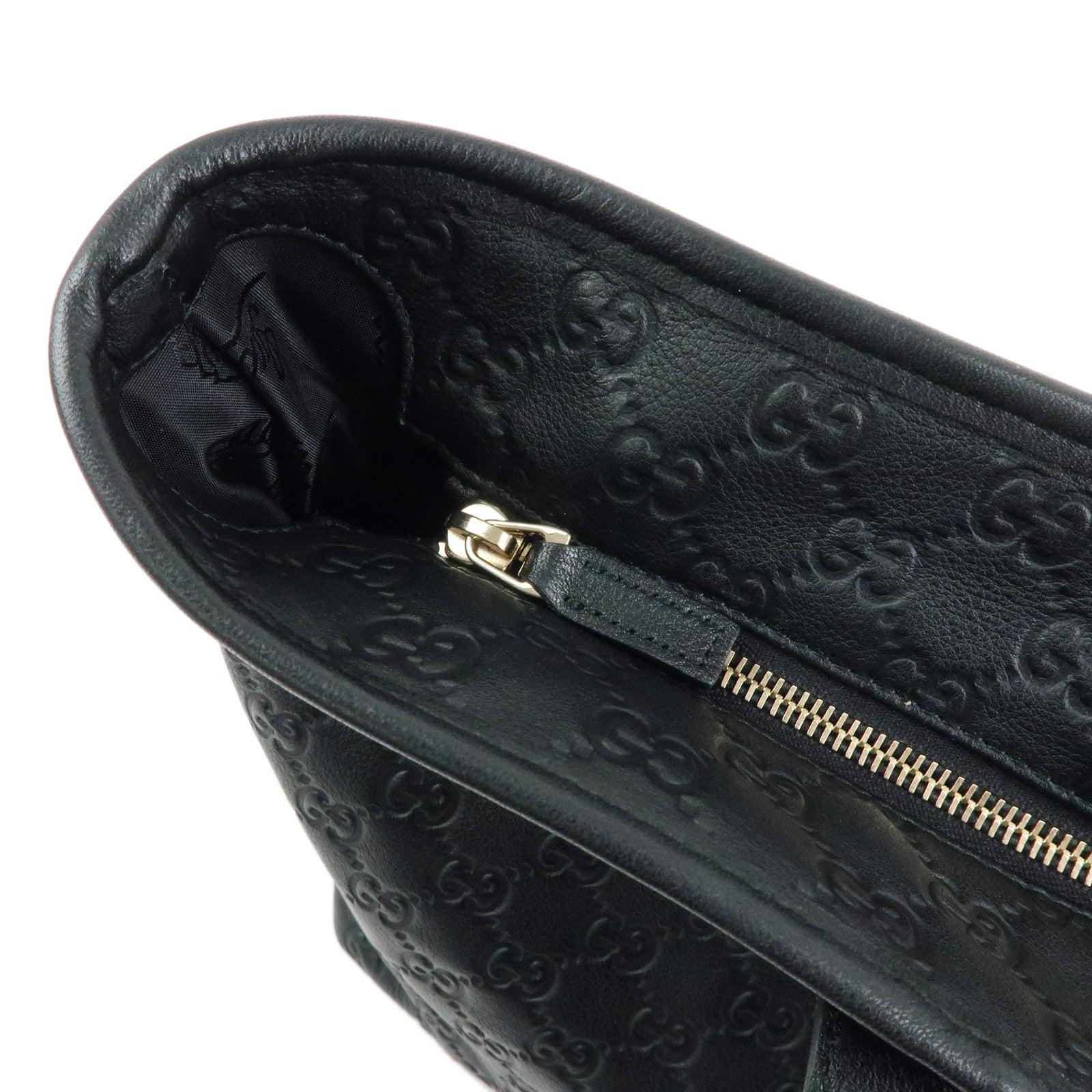 GUCCI Guccissima Leather Tote Bag Shoulder Bag Black 211137