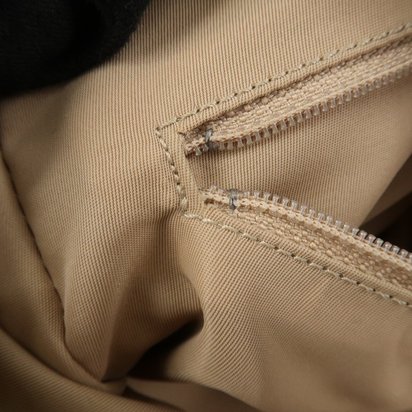 Christian Dior Trotter Leather Canvas Tote Bag Shoulder Bag Beige