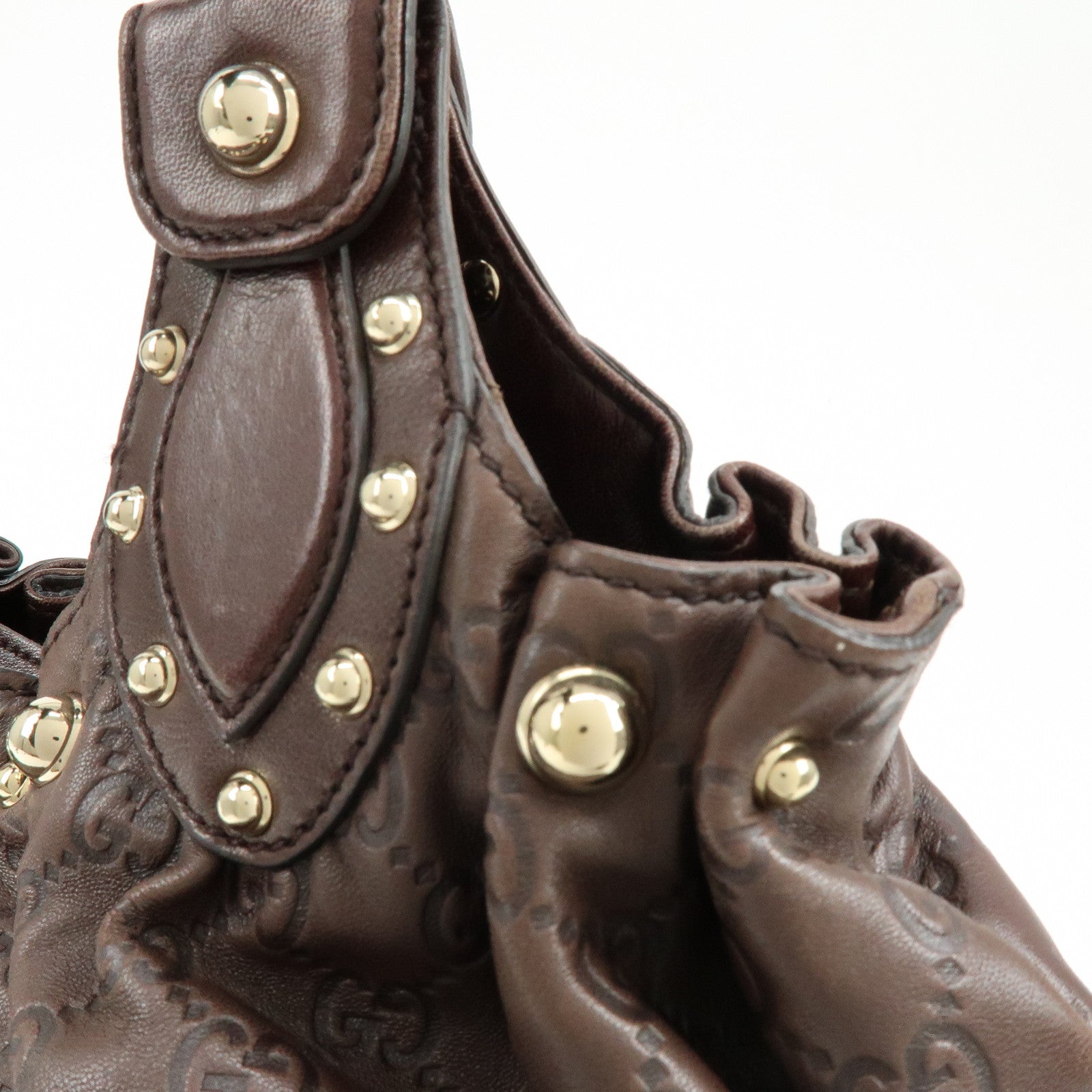 GUCCI Guccissima Leather Tote Bag Shoulder Bag Dark Brown 203624