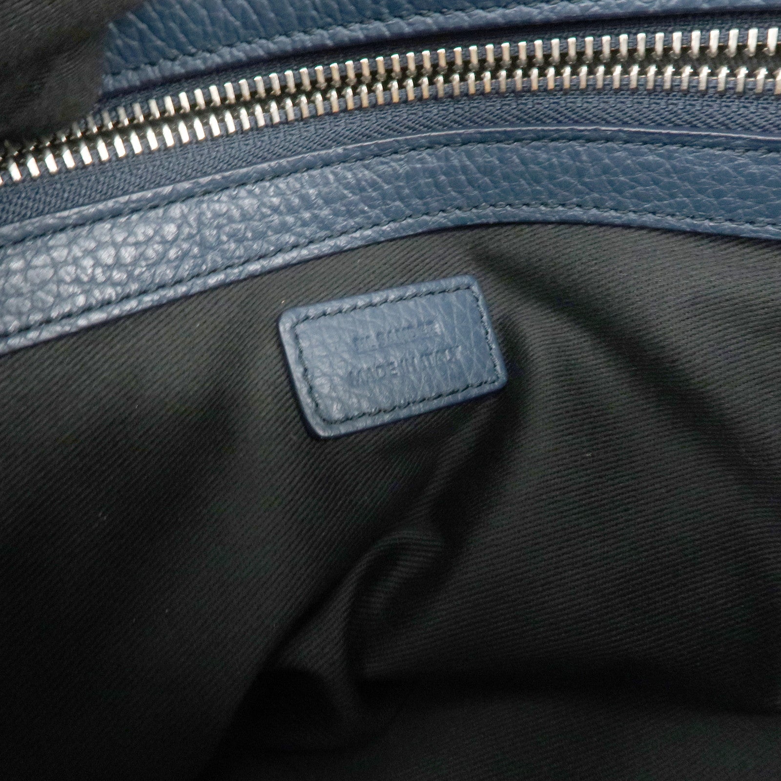 JIL SANDER Logo Leather 2WAY Bag Hand Bag Shoulder Bag Navy