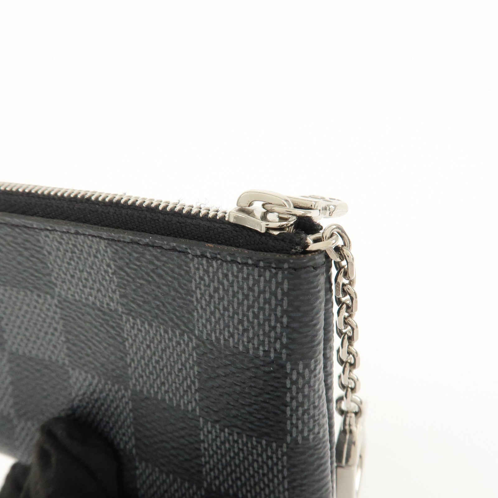 Louis Vuitton Damier Graphite Pochette Cles Coin Case Black N60155