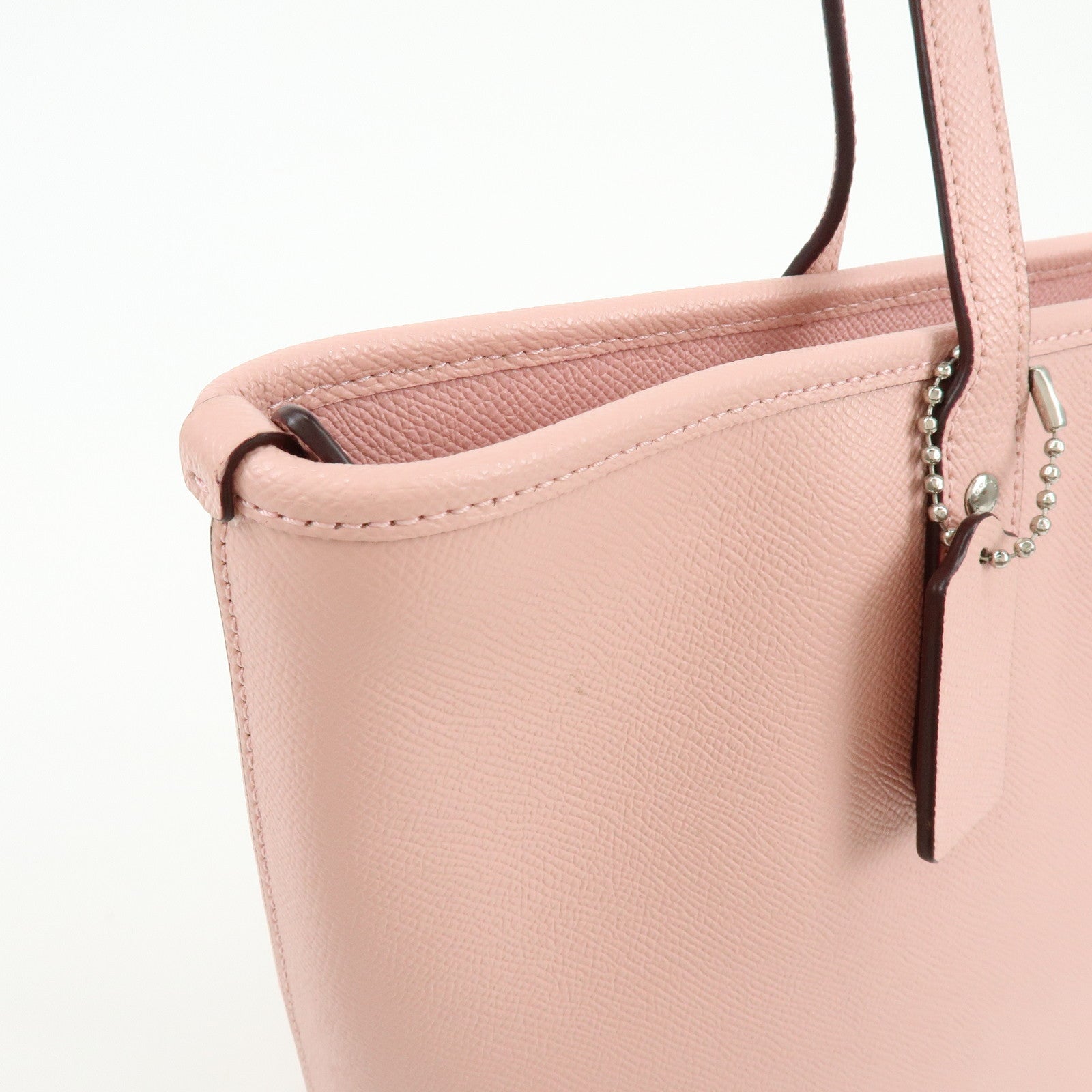 COACH Leather Tote Bag Shoulder Bag Pink F58846