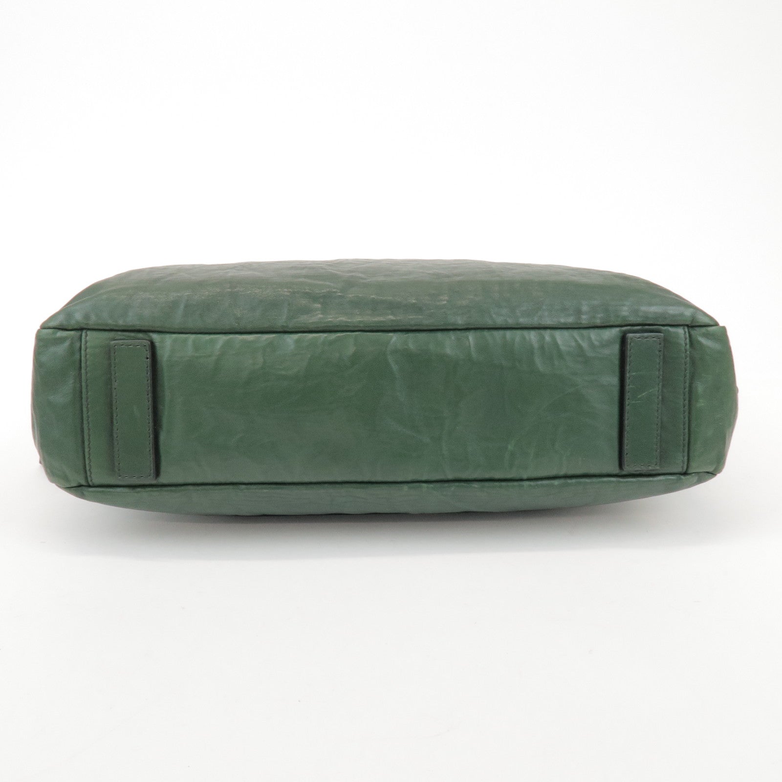 PRADA Triangle Logo 2Way Leather Hand Bag Shoulder Bag Green