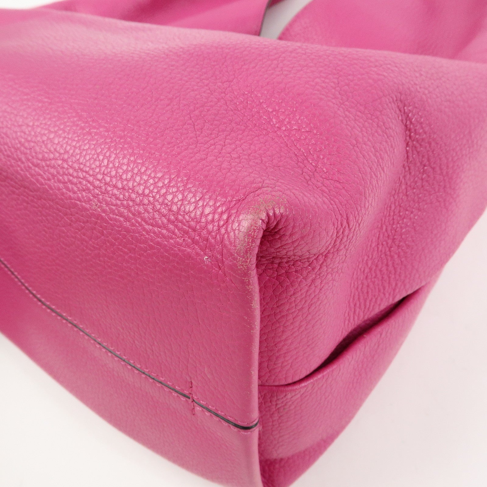LOEWE Anagram Leather Shoulder Bag Hobo Bag Tote Bag Pink